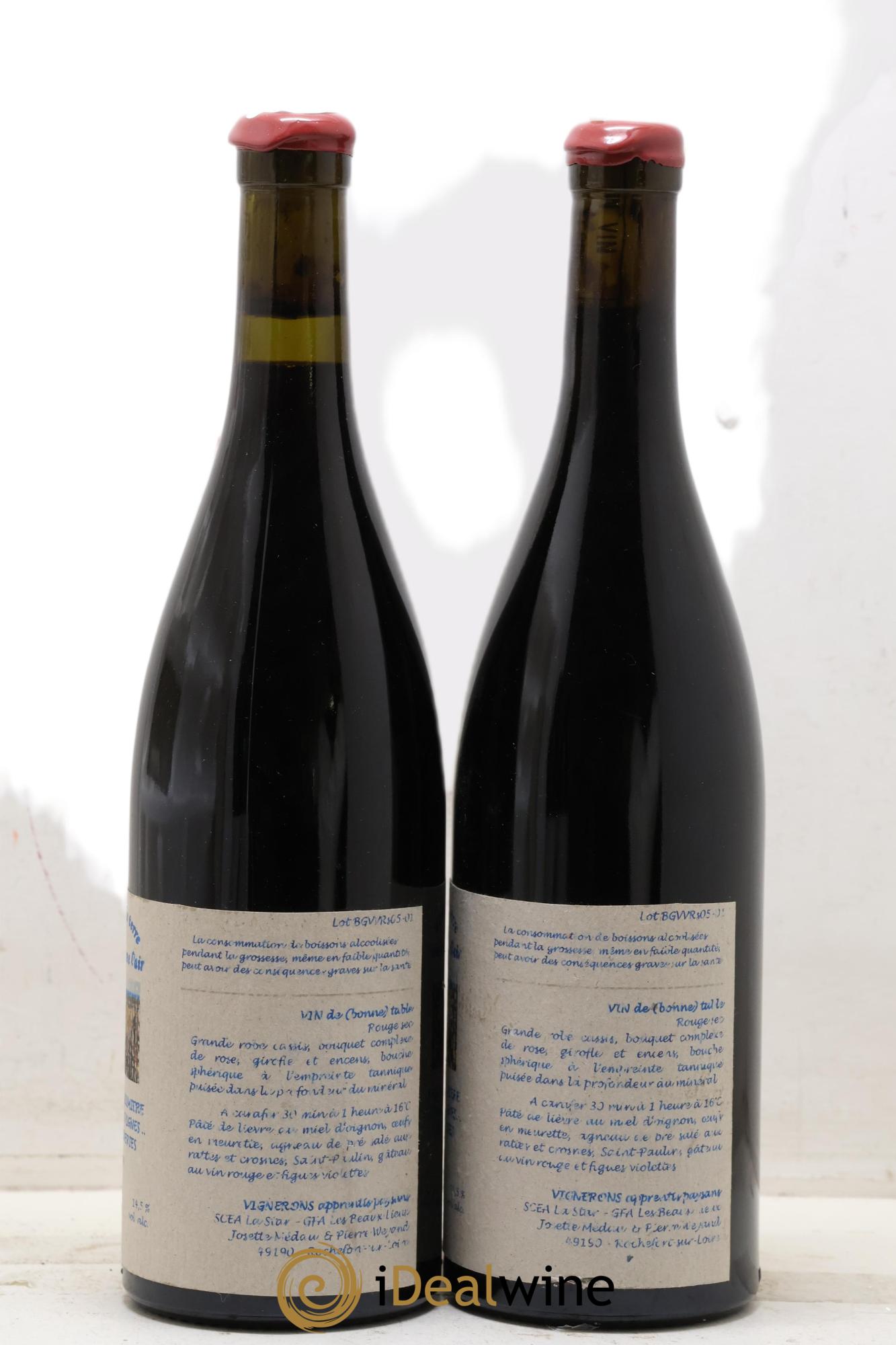 Vin de France Un vin de Terre Libre comme l'Air Le Sang de Lumière des Vieilles Vignes ... des Gasneries Josette Medau & Pierre Weyand 2005 - Lotto di 2 bottiglie - 1