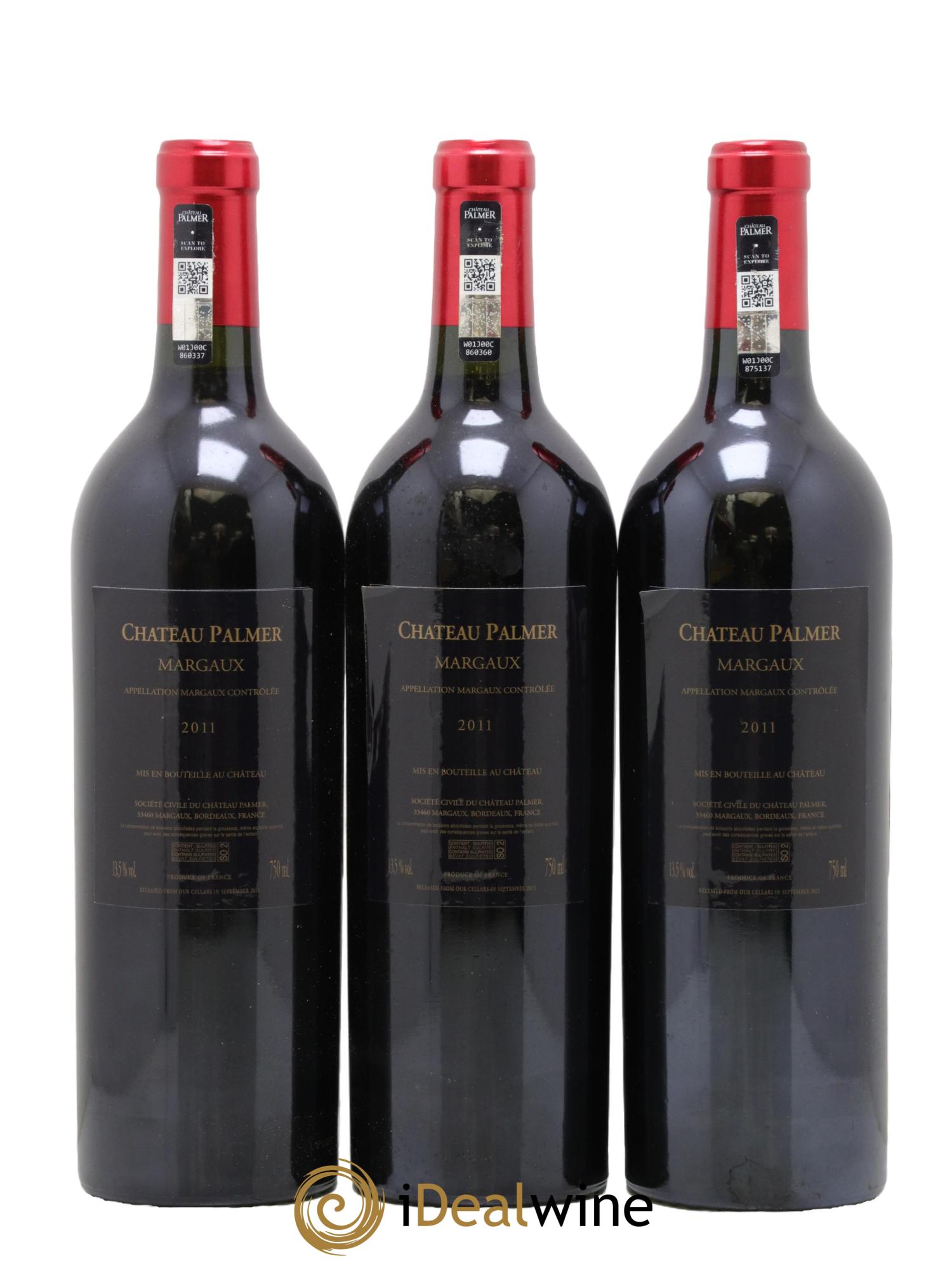 Château Palmer 3ème Grand Cru Classé 2011 - Lot de 3 bouteilles - 1