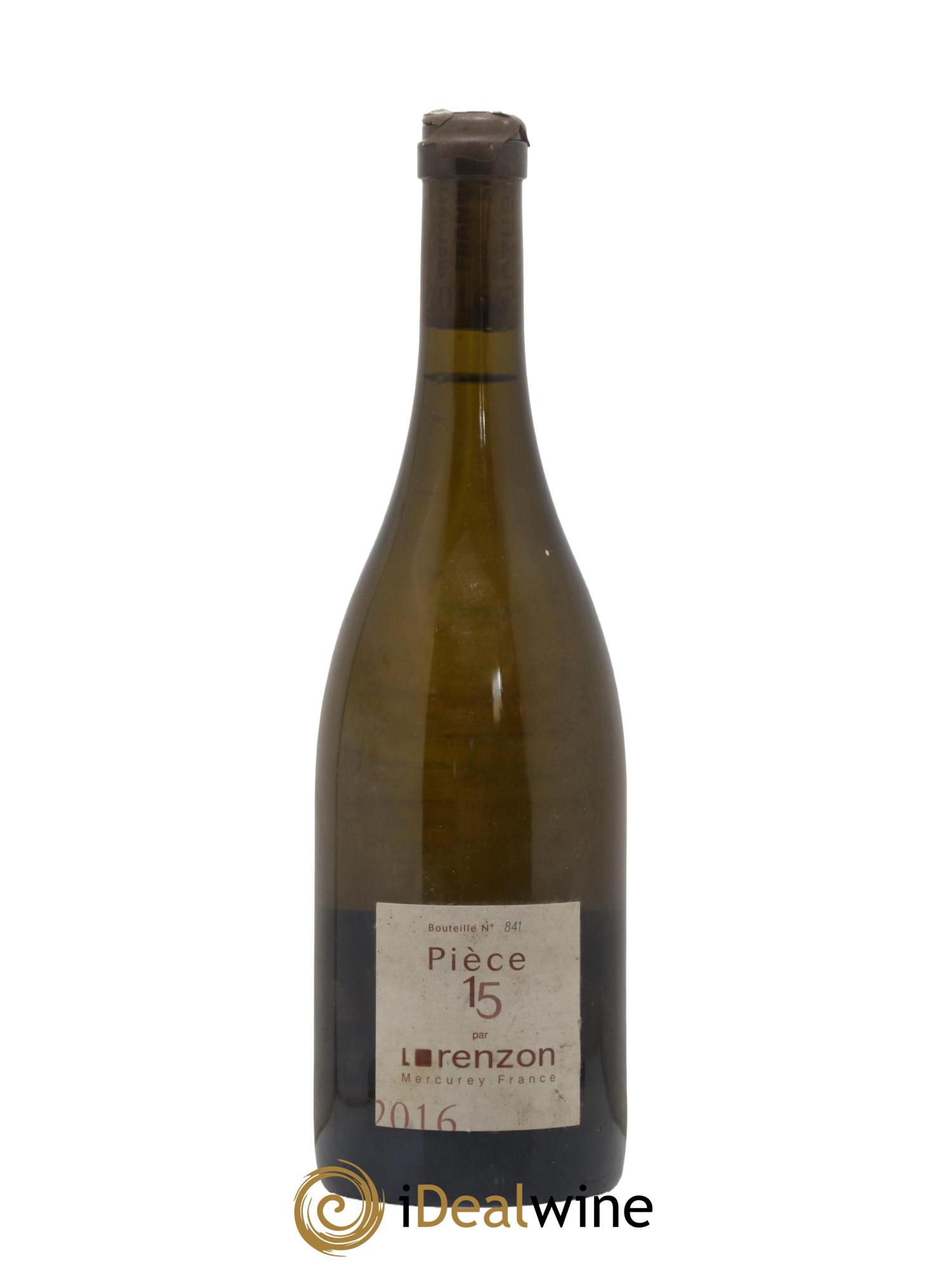 Mercurey 1er Cru Pièce 15 Bruno Lorenzon 2016 - Lot de 1 bouteille - 0