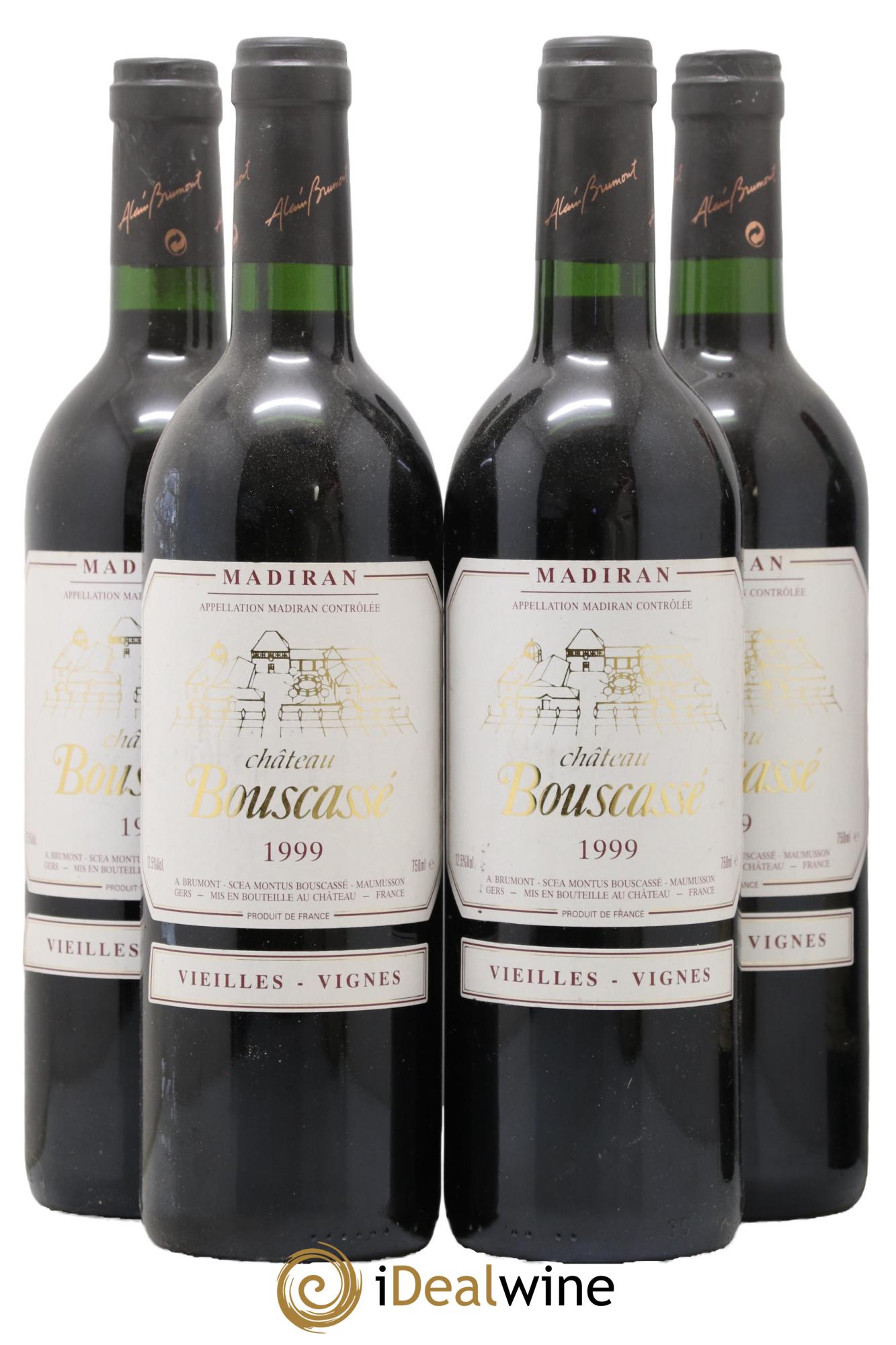 Madiran Vieilles Vignes Château Bouscassé - Alain Brumont 1999 - Lot of 4 bottles - 0