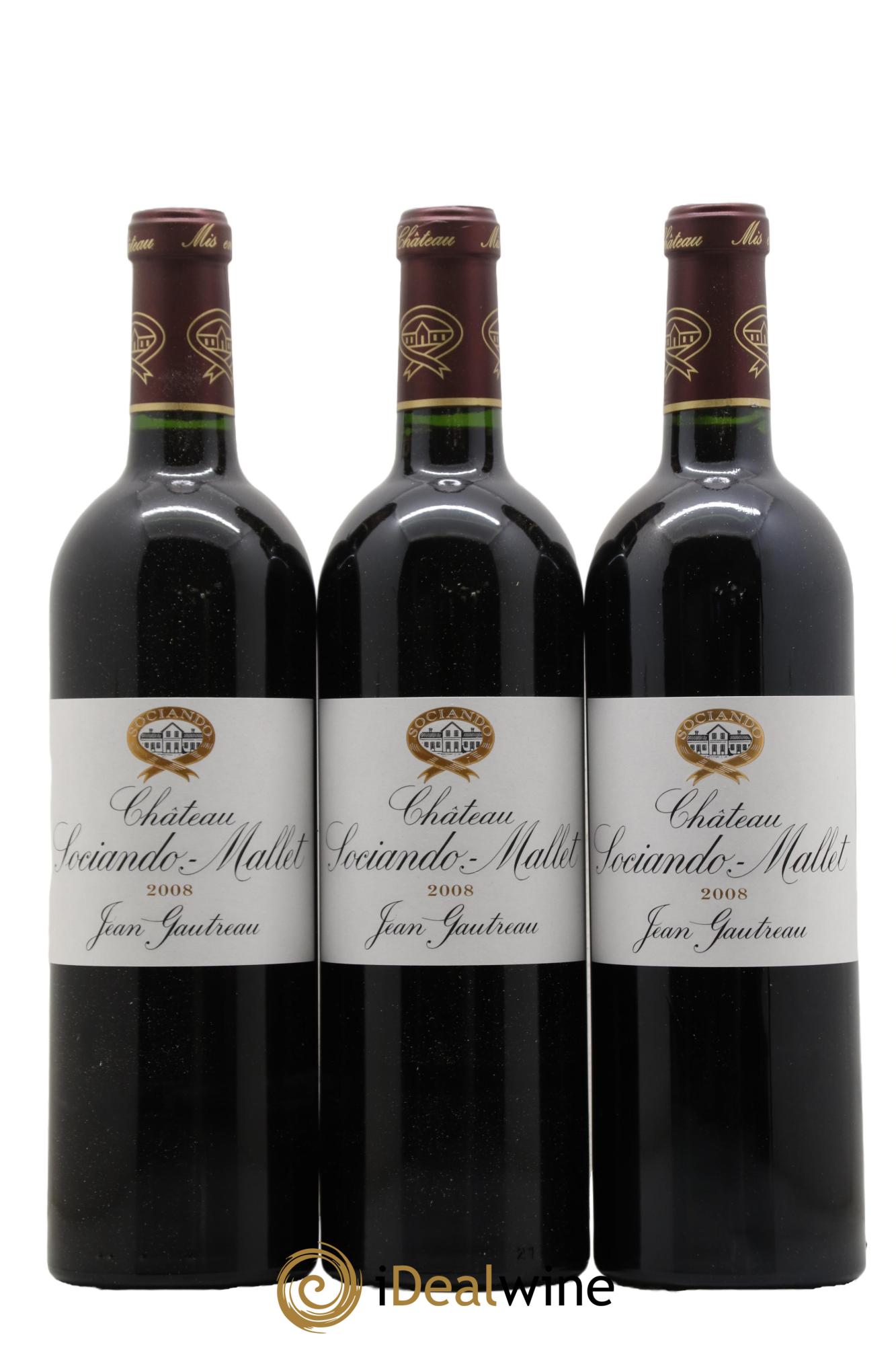 Château Sociando Mallet 2008 - Lotto di 12 bottiglie - 1