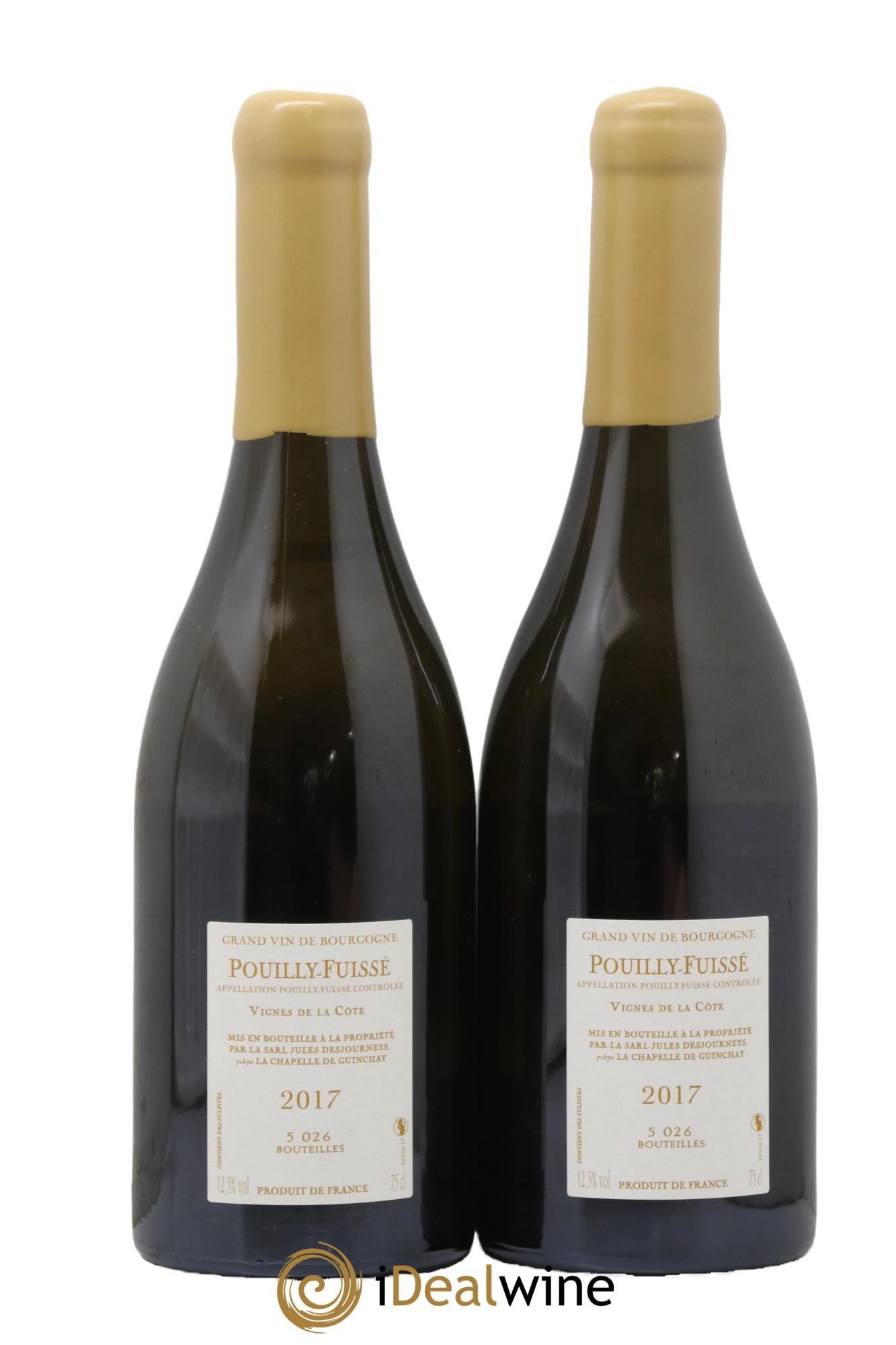 Pouilly-Fuissé Vignes de la Côte Jules Desjourneys 2017 - Lot de 2 bouteilles - 1