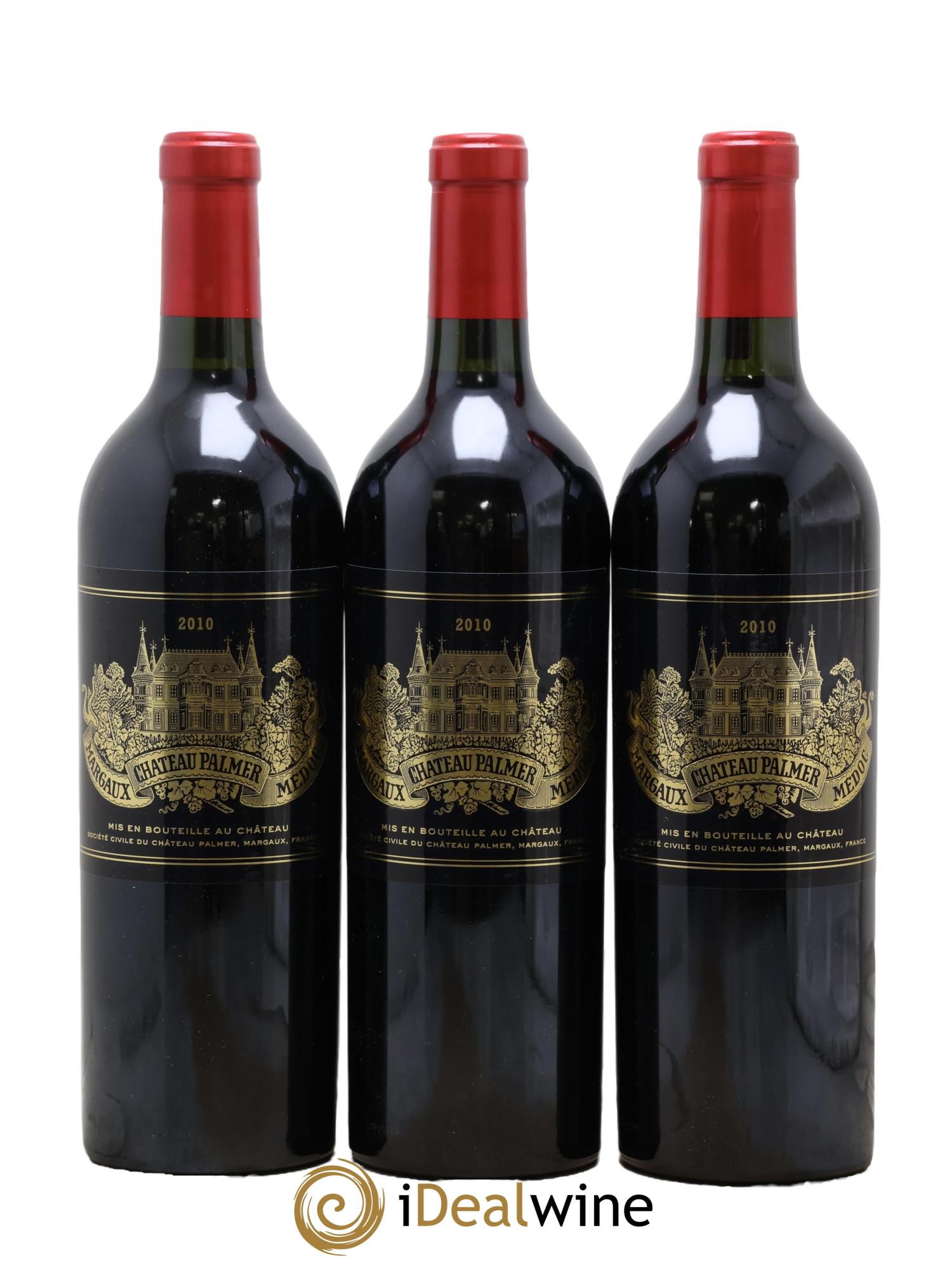 Château Palmer 3ème Grand Cru Classé 2010 - Lot of 3 bottles - 0