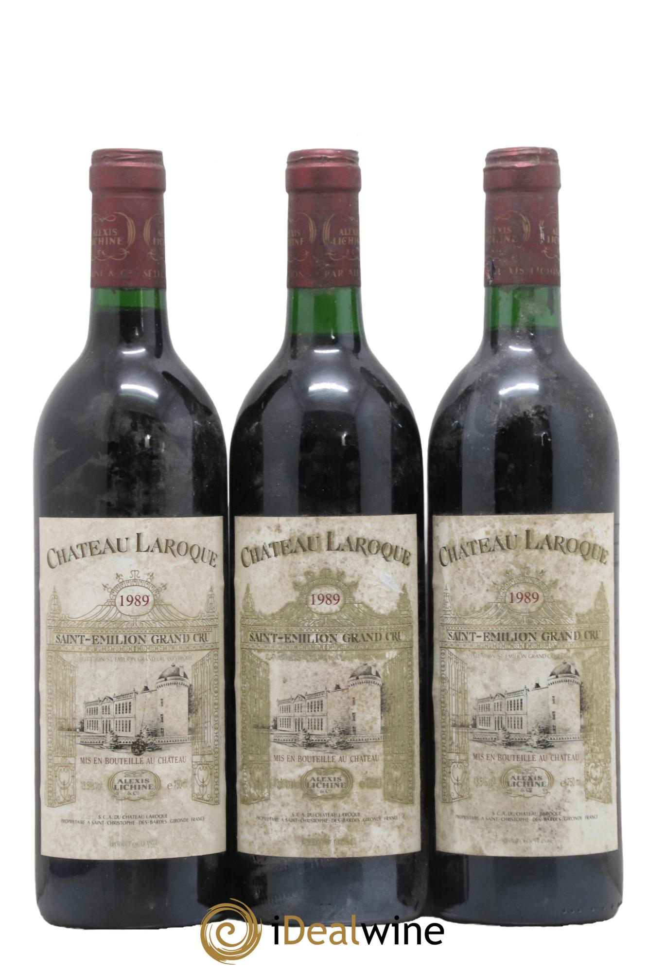 Château Laroque Grand Cru Classé 1989 - Lot de 3 bouteilles - 0