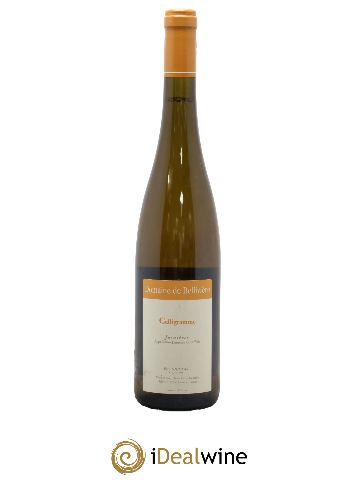 Jasnières Calligramme Domaine de Bellivière 2016 - Lot de 1 bouteille - 0