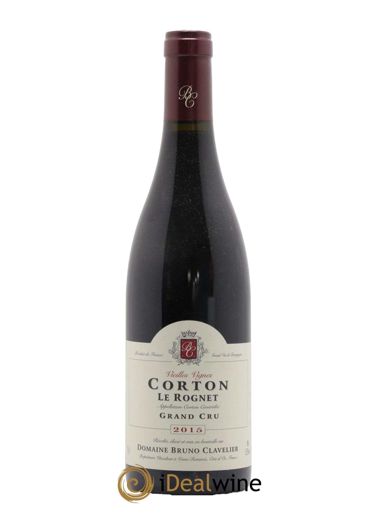Corton Grand Cru Le Rognet Vieilles Vignes Bruno Clavelier 2015 - Lot de 1 bouteille - 0
