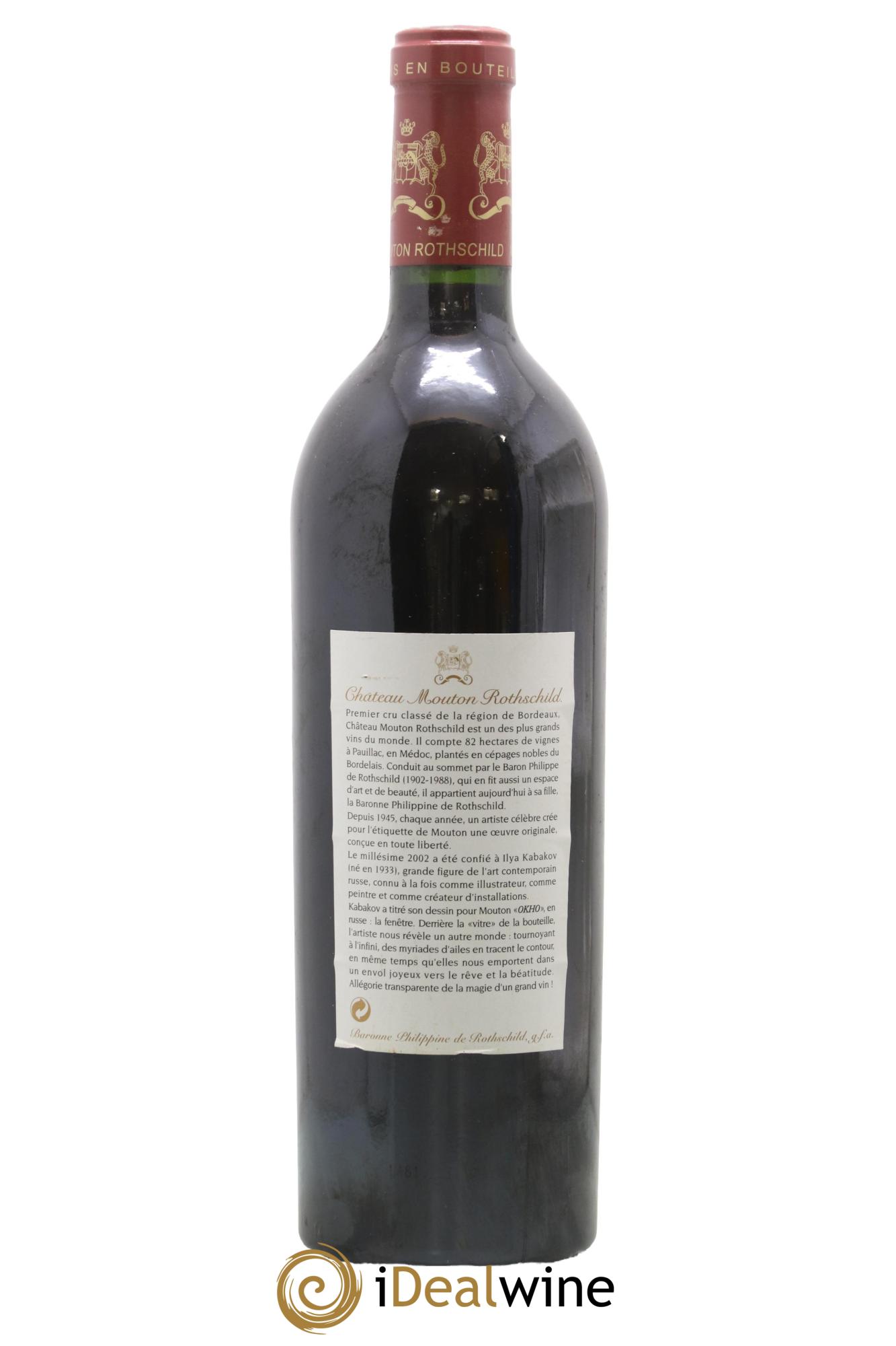 Château Mouton Rothschild 1er Grand Cru Classé 2002 - Lotto di 1 bottiglia - 1