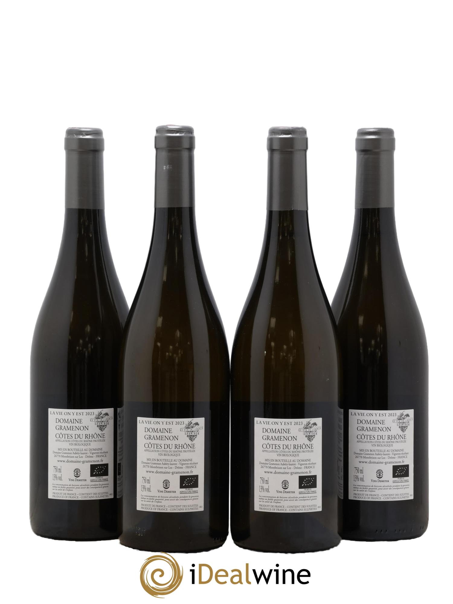 Côtes-du-Rhône La Vie on y est Gramenon (Domaine) 2023 - Lot de 4 bouteilles - 1