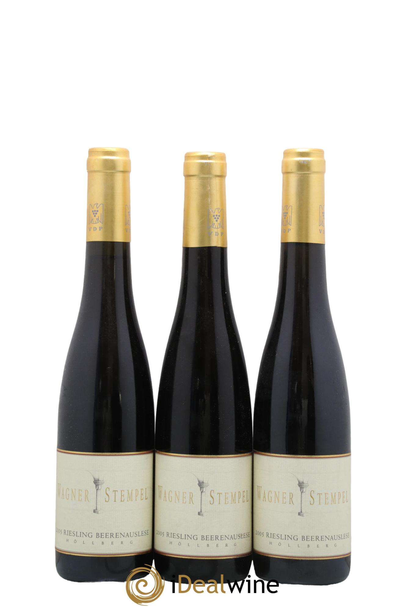 Allemagne Rheinhessen Höllberg Riesling Beerenauslese Wagner-Stempel 2005 - Posten von 3 Demi-Flaschen - 0