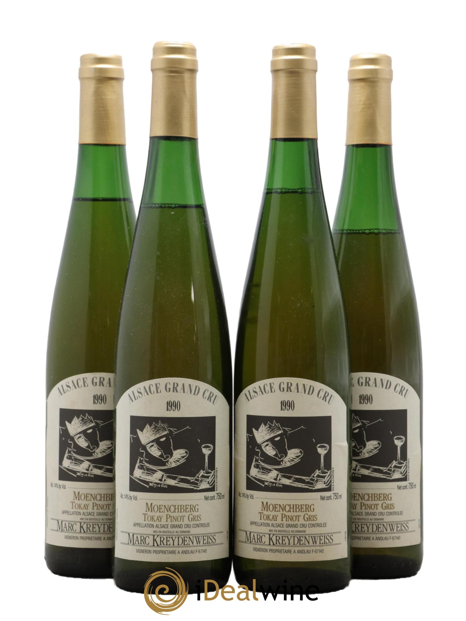 Alsace Pinot Gris Grand cru Moenchberg Marc Kreydenweiss 1990 - Lotto di 4 bottiglie - 0