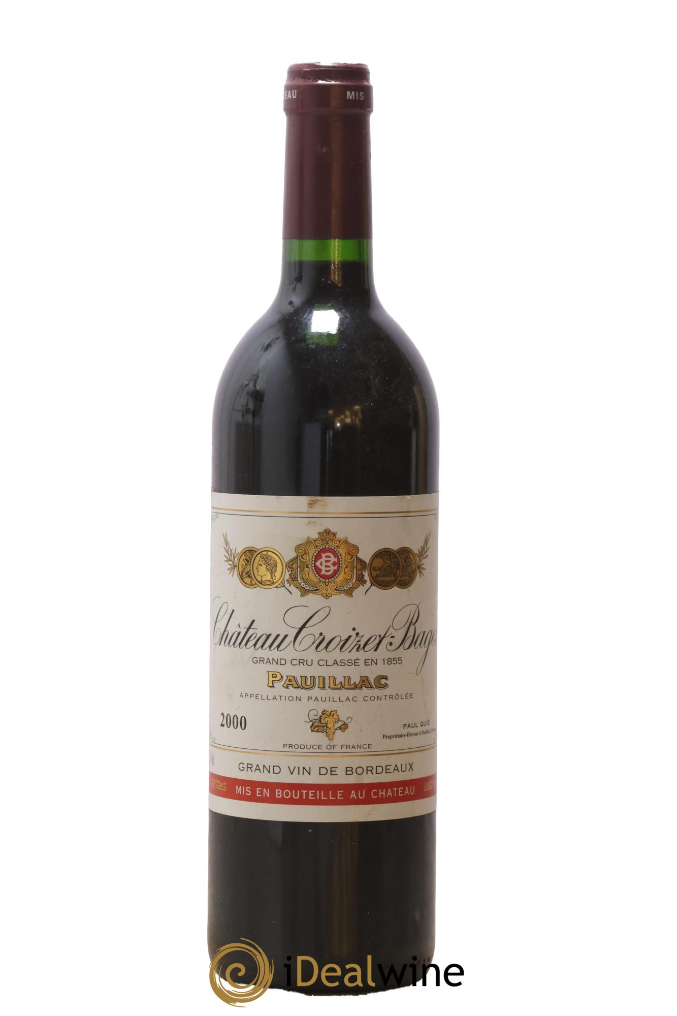 Château Croizet Bages 5ème Grand Cru Classé 2000 - Lot de 1 bouteille - 0