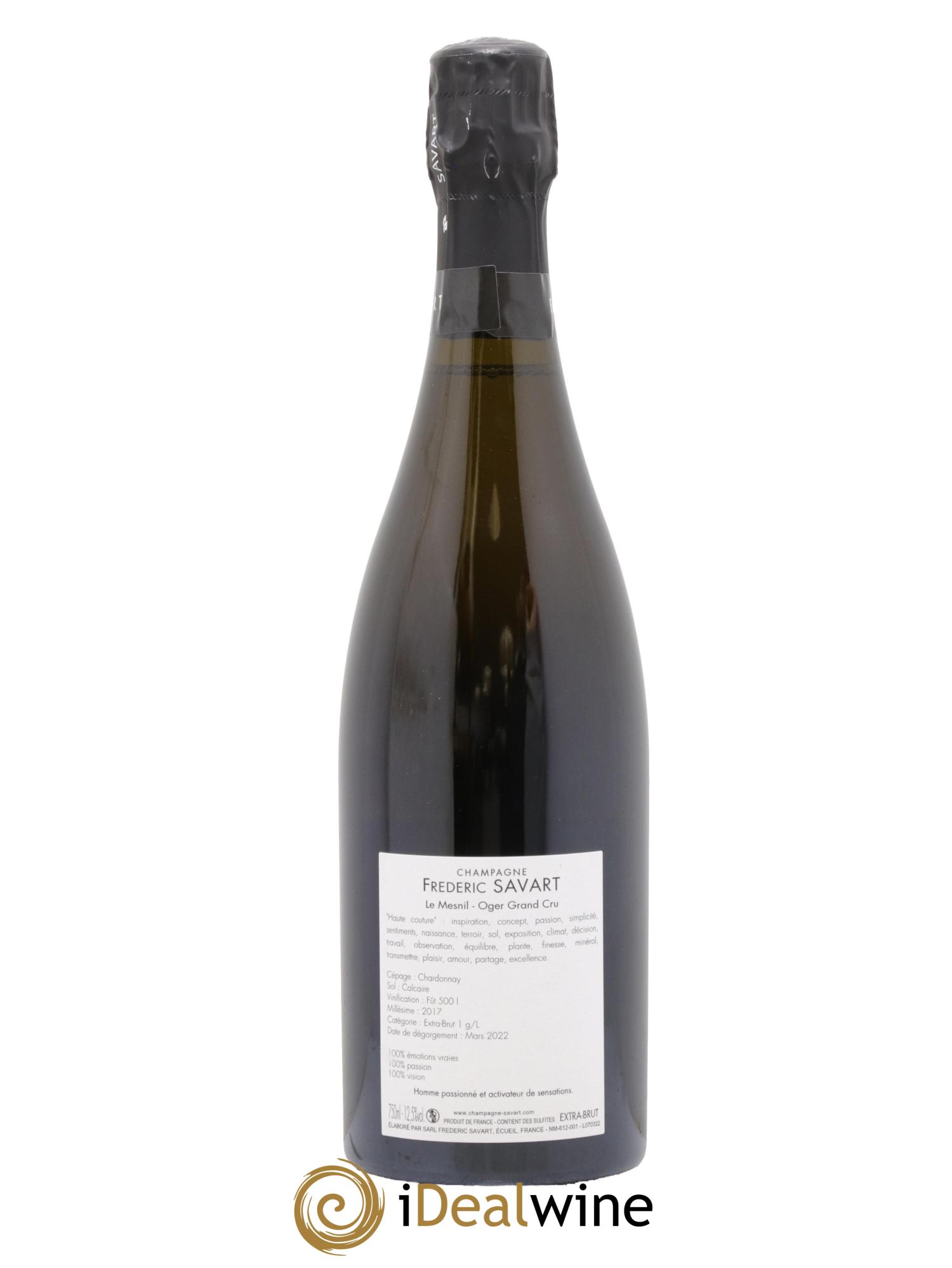 Haute Couture Le Mesnil sur Oger Extra-Brut Savart 2017 - Lotto di 1 bottiglia - 1