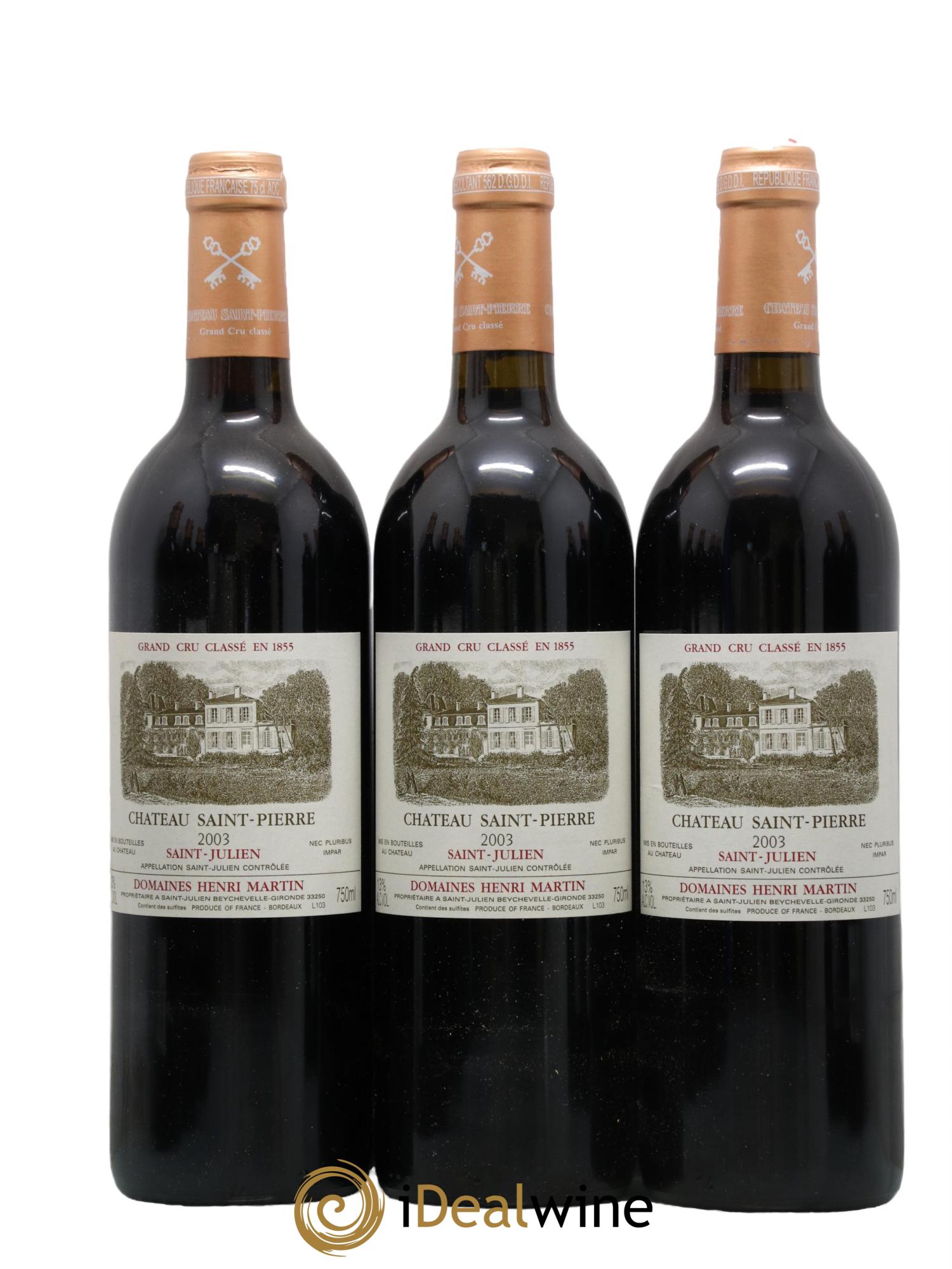 Château Saint-Pierre 4ème Grand Cru Classé 2003 - Lotto di 12 bottiglie - 2