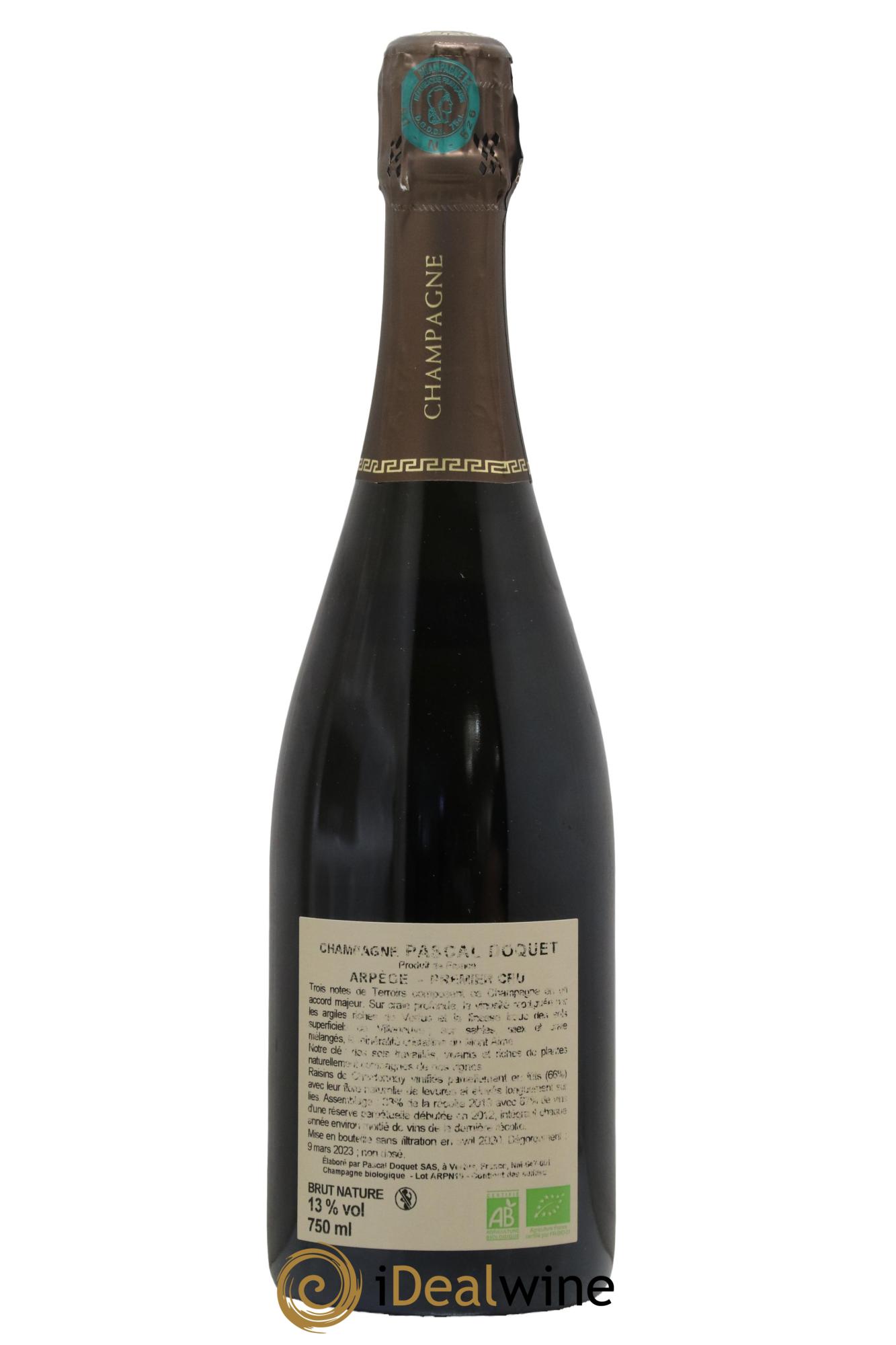 Champagne Arpège Blanc de Blanc Brut Pascal Doquet - Lot of 1 bottle - 1