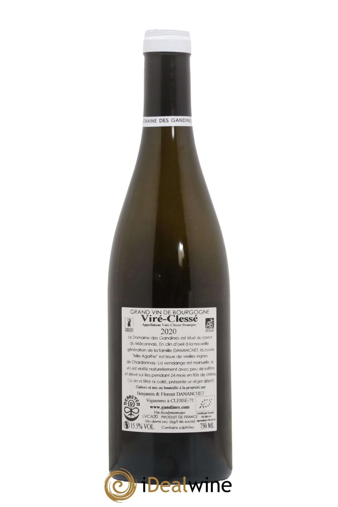 Viré-Clessé Agathe Domaine des Gandines 2020 - Lot de 1 bouteille - 1