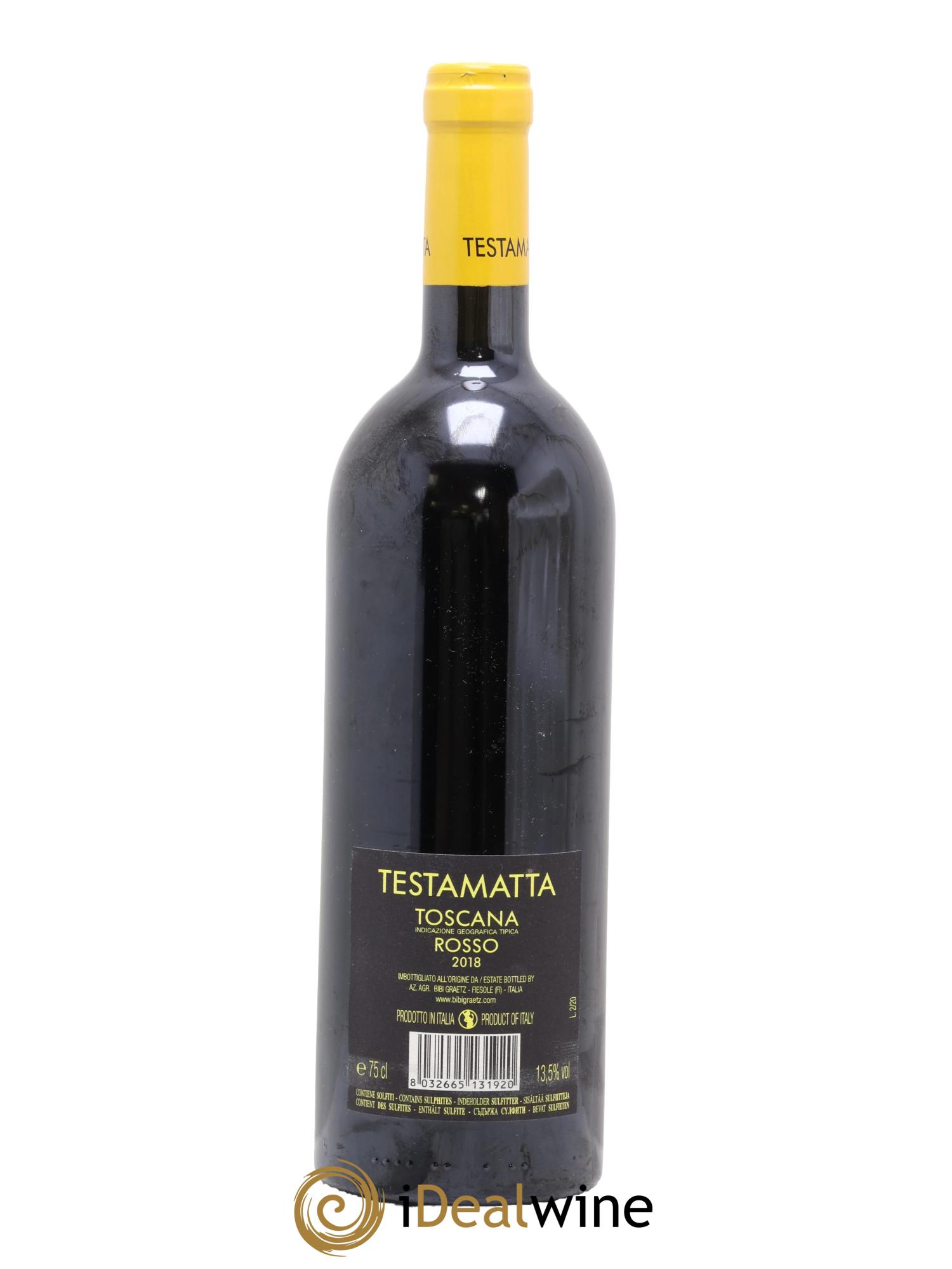 Toscana IGT Testamatta Bibi Graetz 2018 - Lot de 1 bouteille - 1