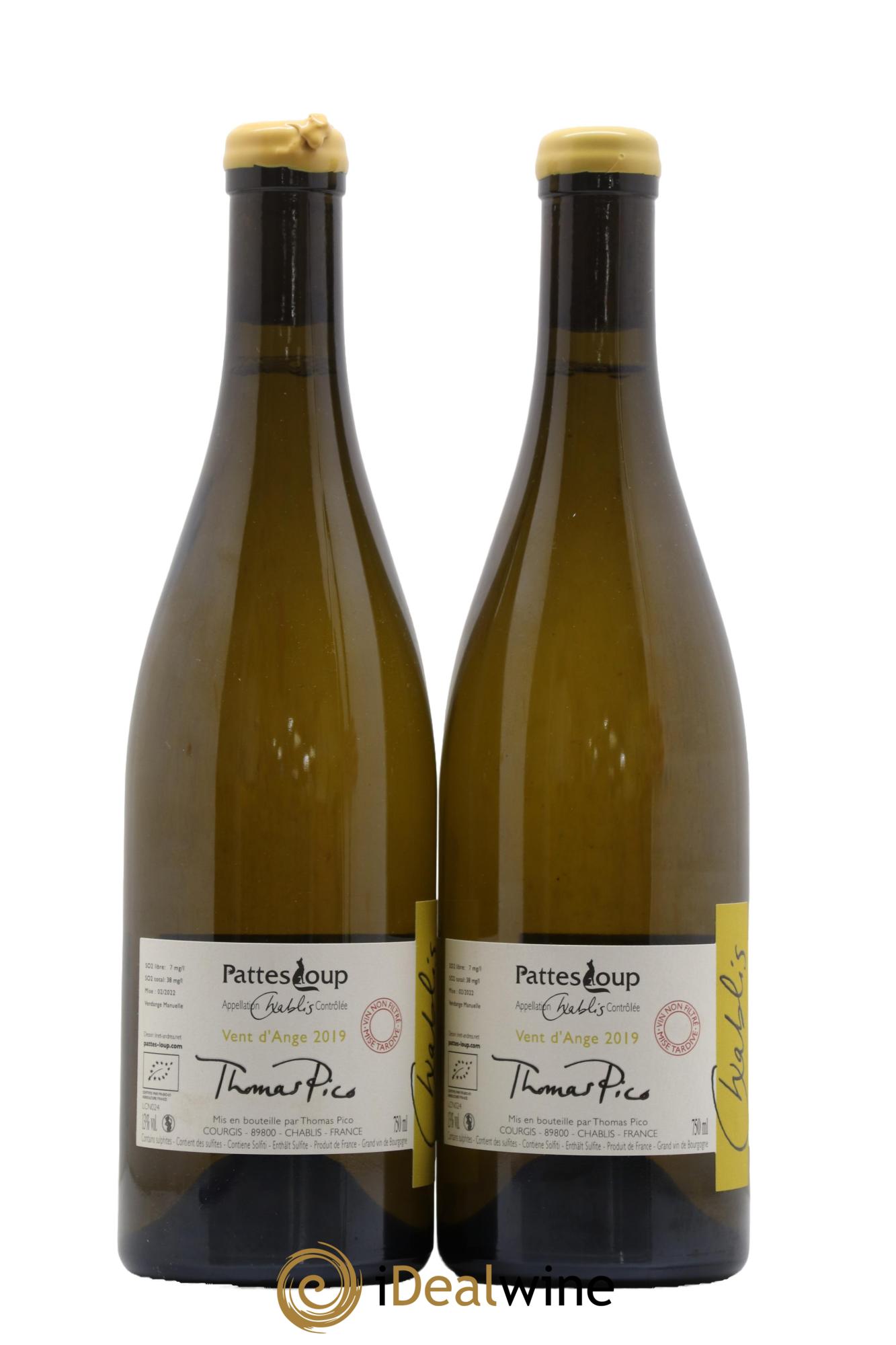 Chablis Vent d'Ange Pattes Loup (Domaine) Mise Tardive 2019 - Lot de 2 bouteilles - 1