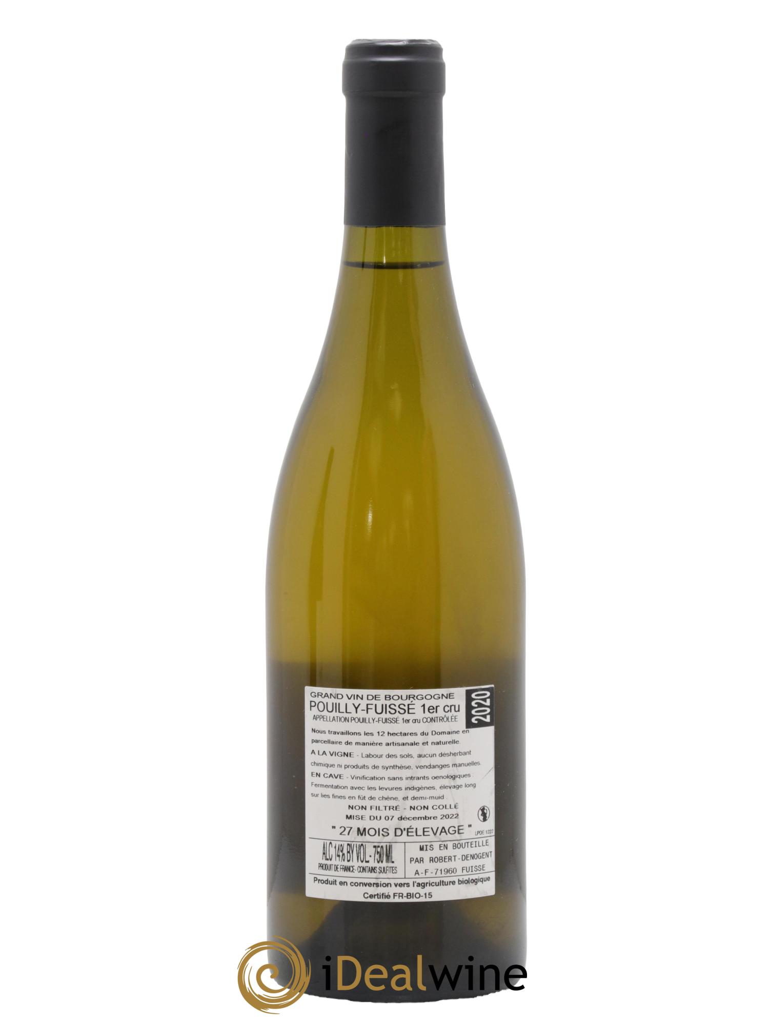Pouilly-Fuissé 1er Cru Vers Cras Robert Denogent (Domaine) 2020 - Lot de 1 bouteille - 1