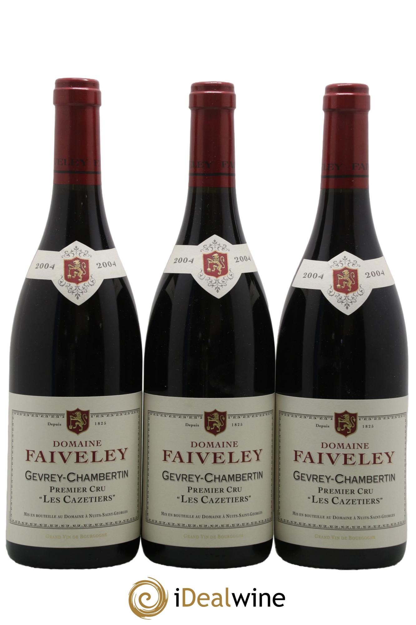 Gevrey-Chambertin 1er Cru Les Cazetiers Faiveley  2004 - Lot de 3 bouteilles - 0