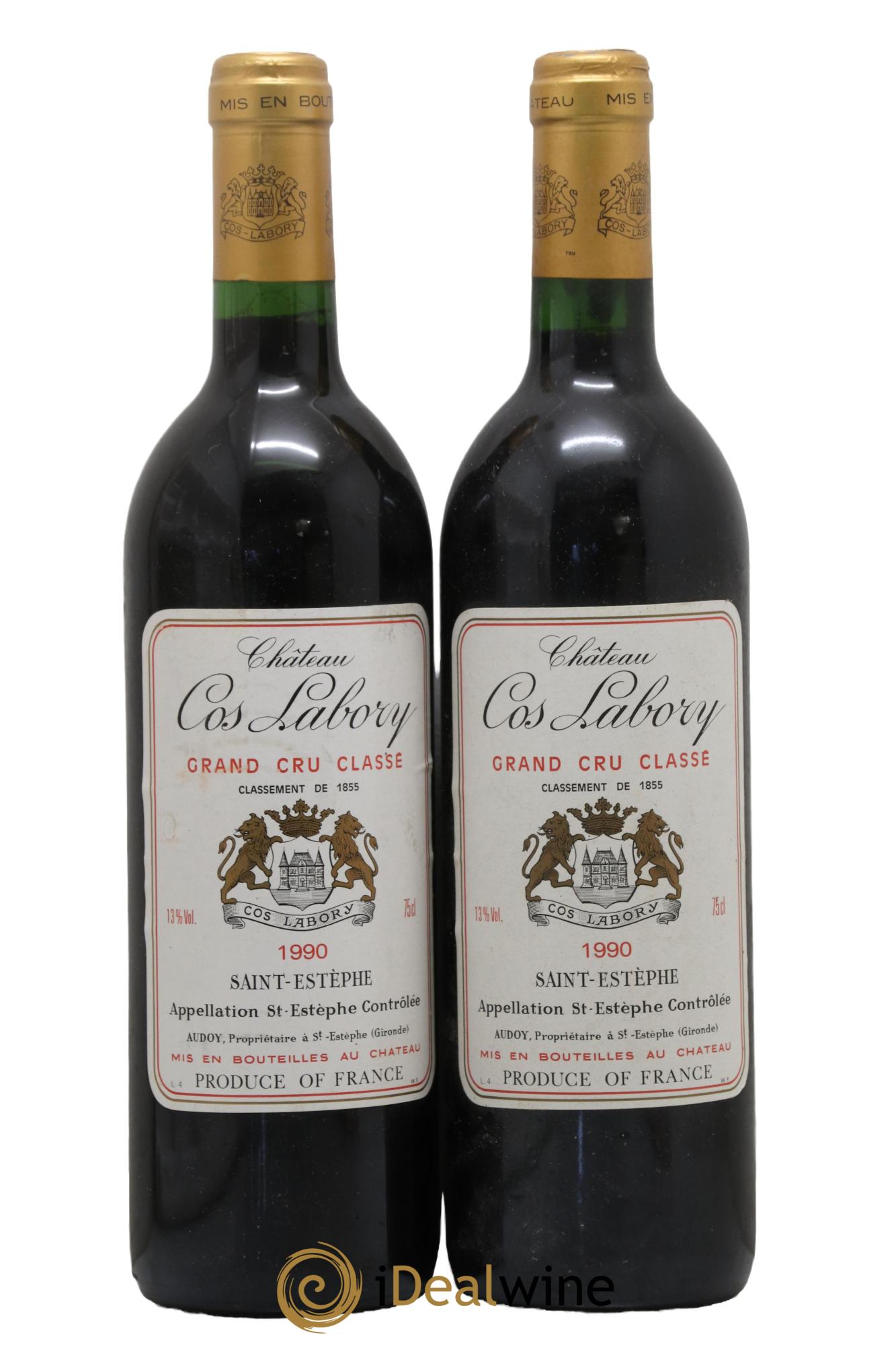 Château Cos Labory 5ème Grand Cru Classé 1990 - Lot of 2 bottles - 0