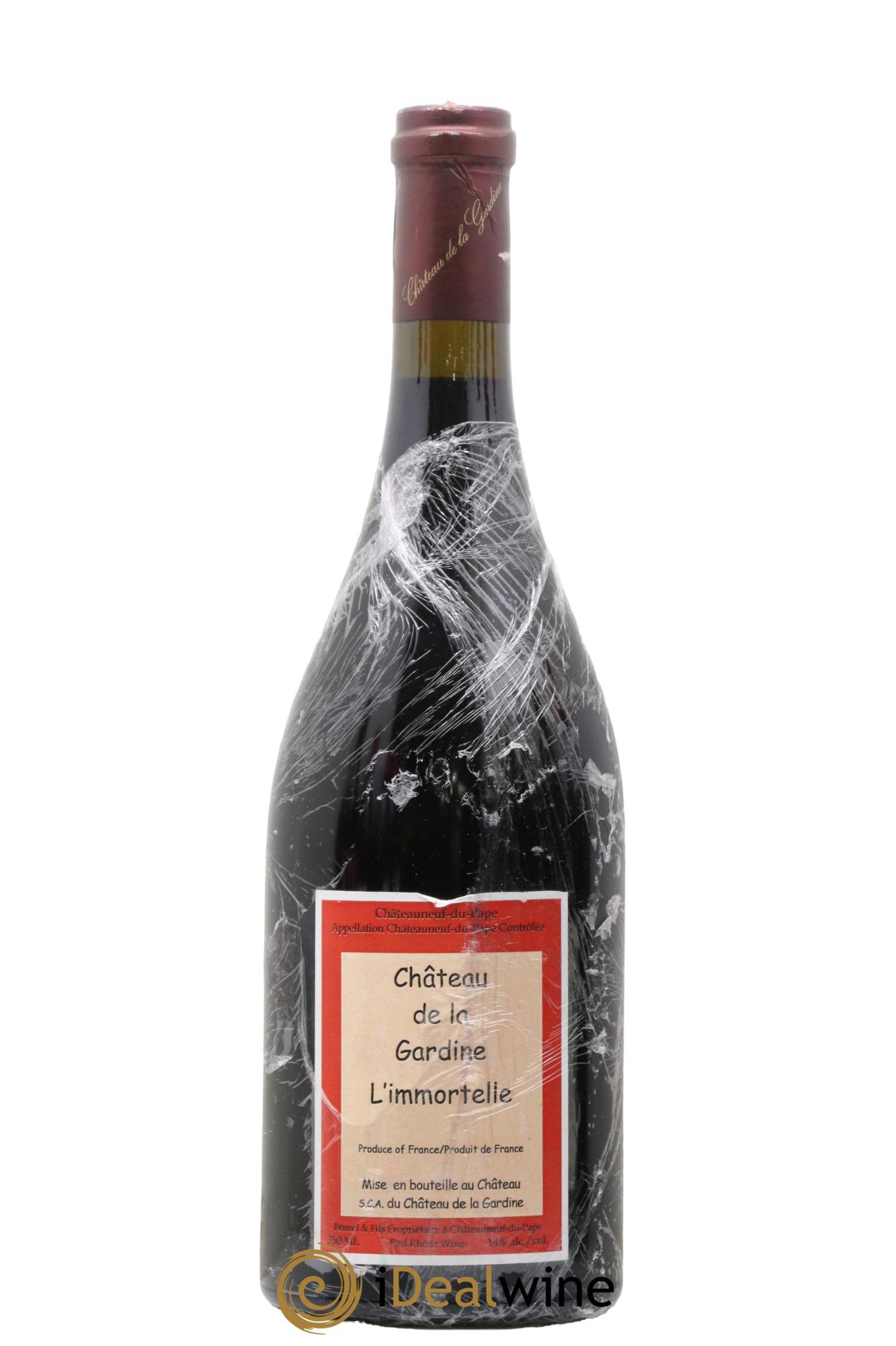 Châteauneuf-du-Pape Château de La Gardine L'Immortelle Famille Brunel 2003 - Lot de 1 bouteille - 1
