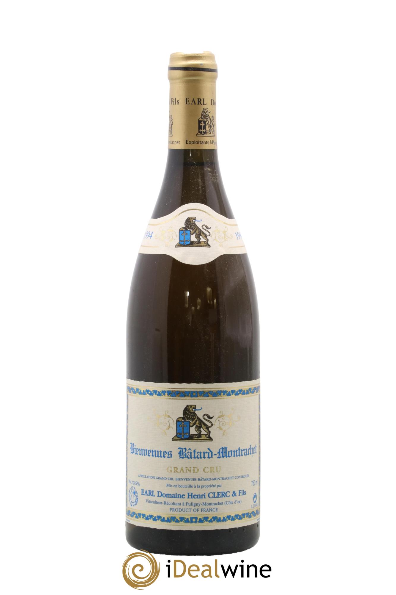 Bienvenues-Bâtard-Montrachet Grand Cru Henri Clerc 1994 - Lot de 1 bouteille - 0
