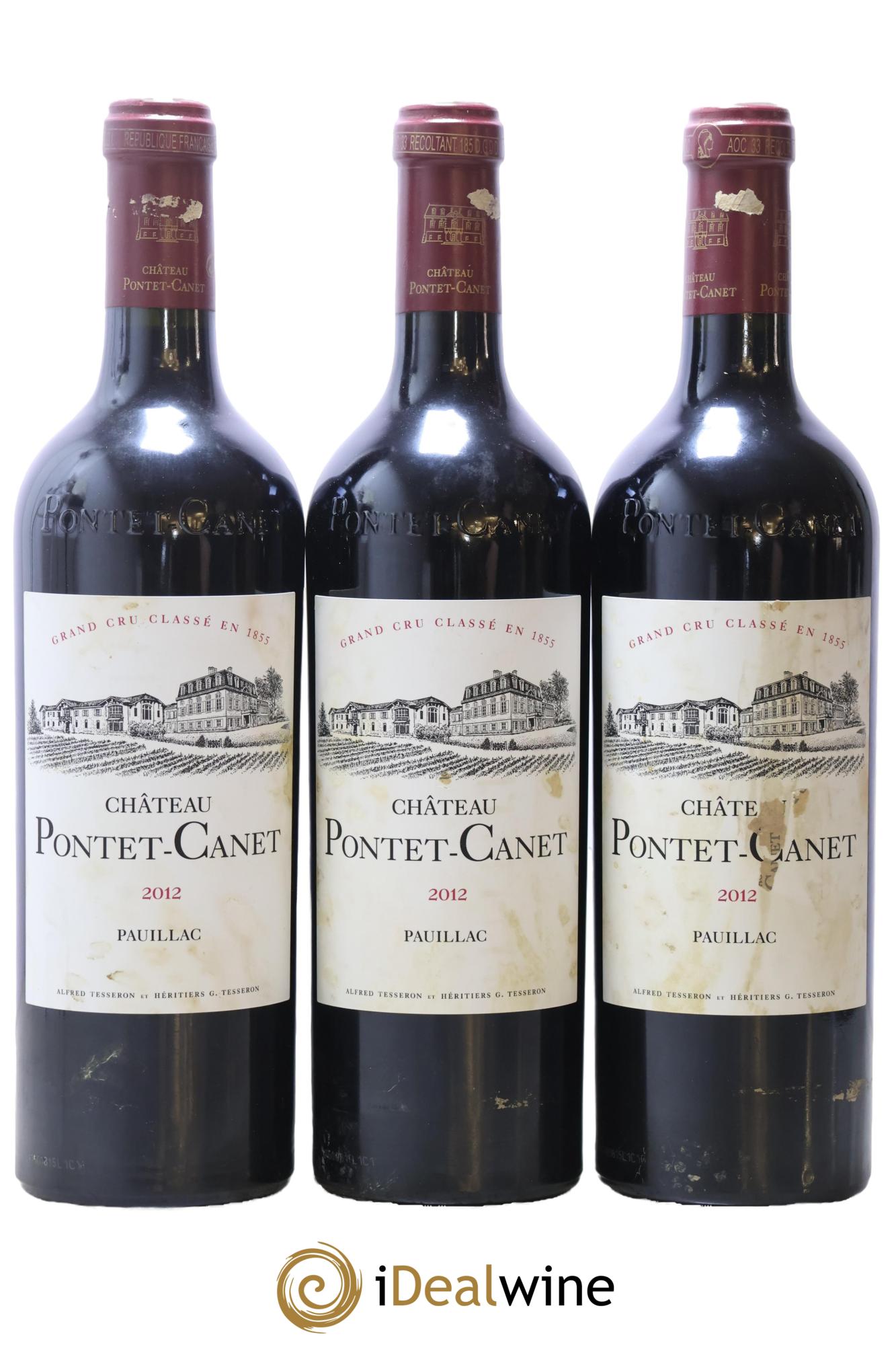 Château Pontet Canet 5ème Grand Cru Classé 2012 - Lot de 3 bouteilles - 0