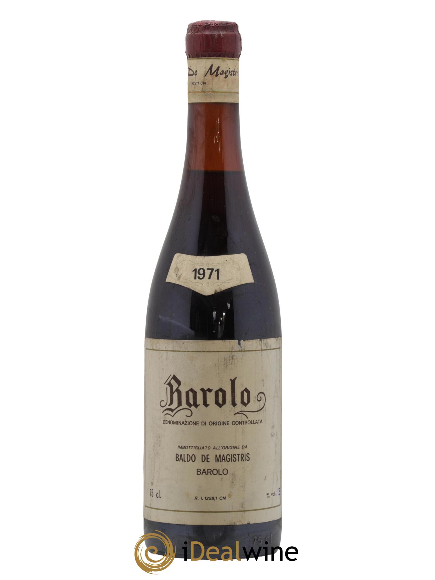 Barolo Baldo De Magistris 1971 - Lot de 1 bouteille - 0