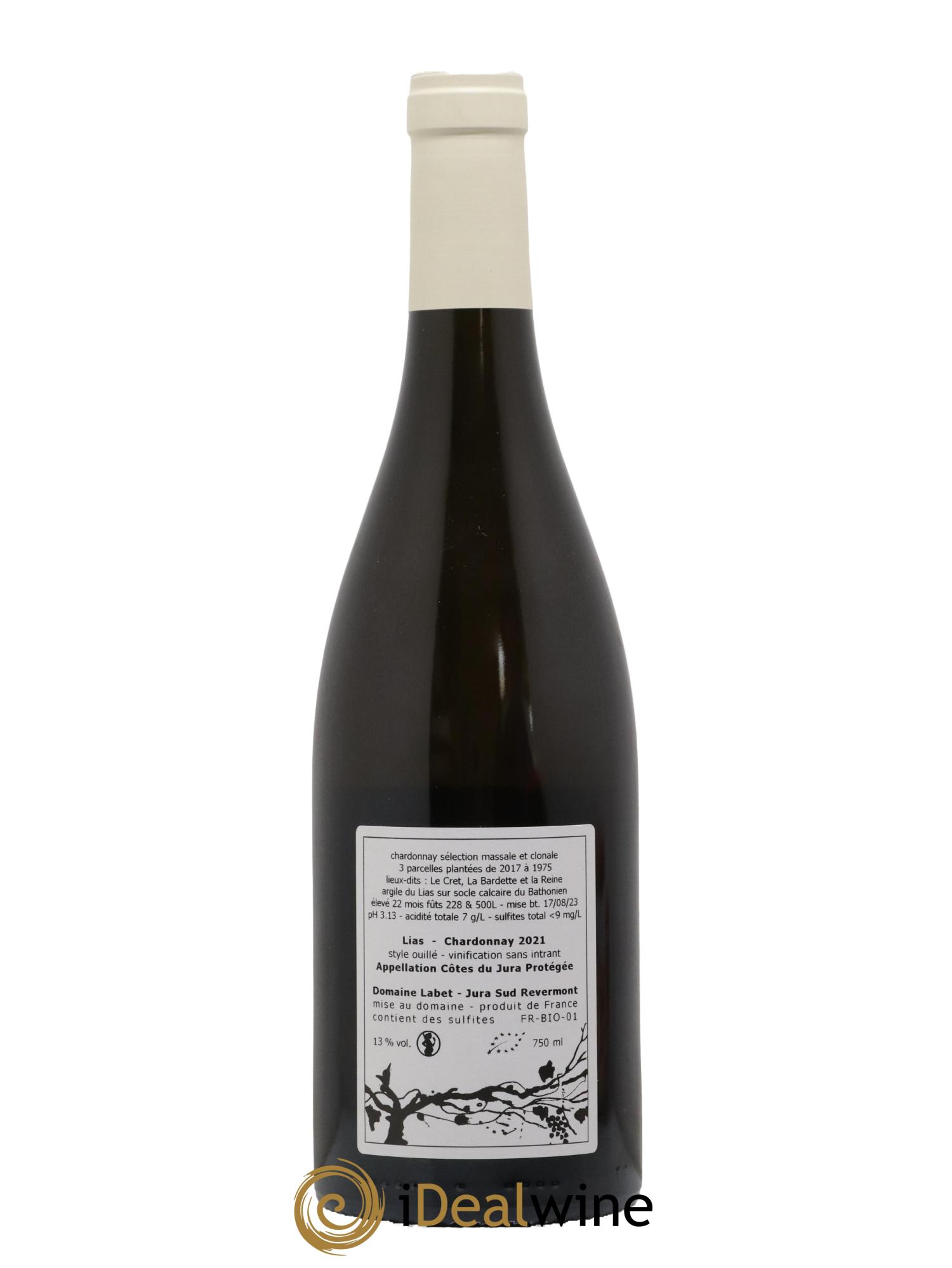 Côtes du Jura Chardonnay Lias Romain - Julien - Charline Labet 2021 - Lot de 1 bouteille - 1