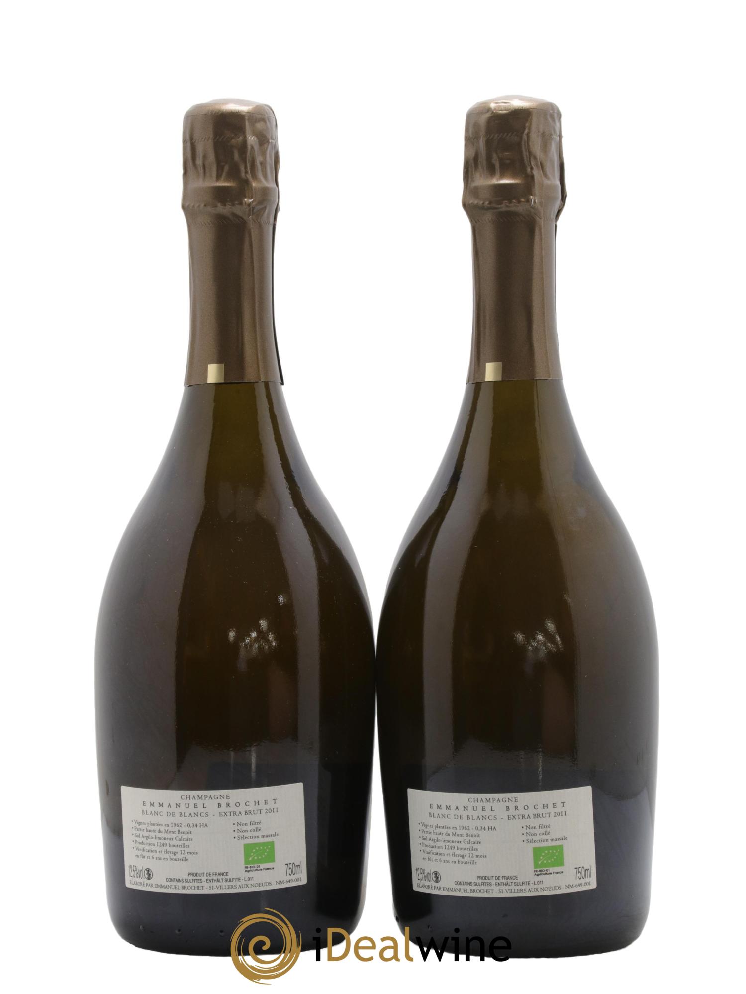 Blanc de Blancs Extra-Brut Les Hauts Chardonnays Emmanuel Brochet 2011 - Lotto di 2 bottiglie - 1