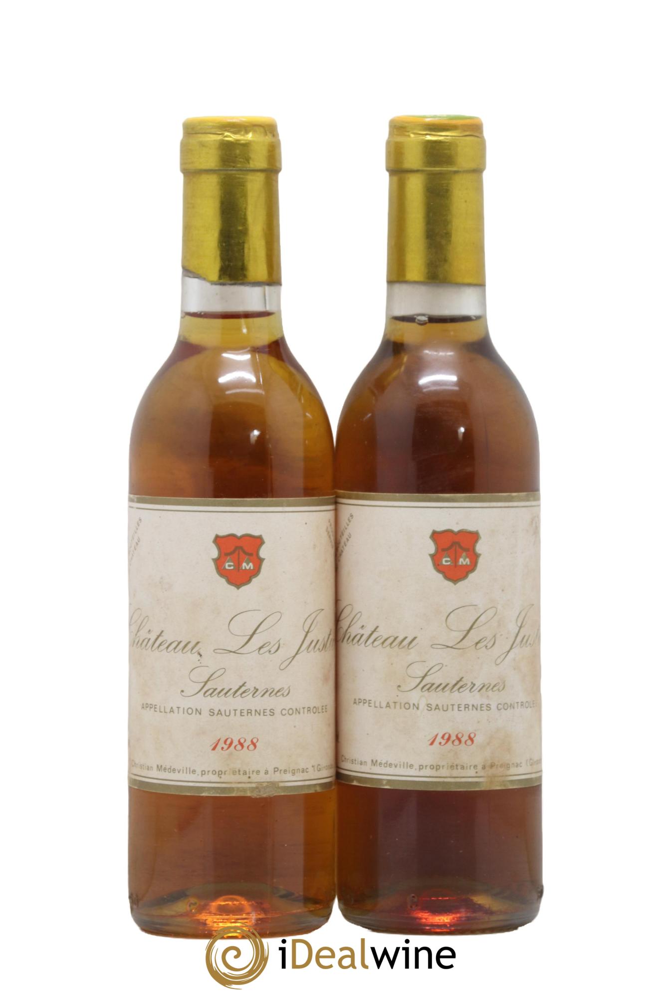 Château les Justices Cru Bourgeois 1988 - Posten von 2 Demi-Flaschen - 0