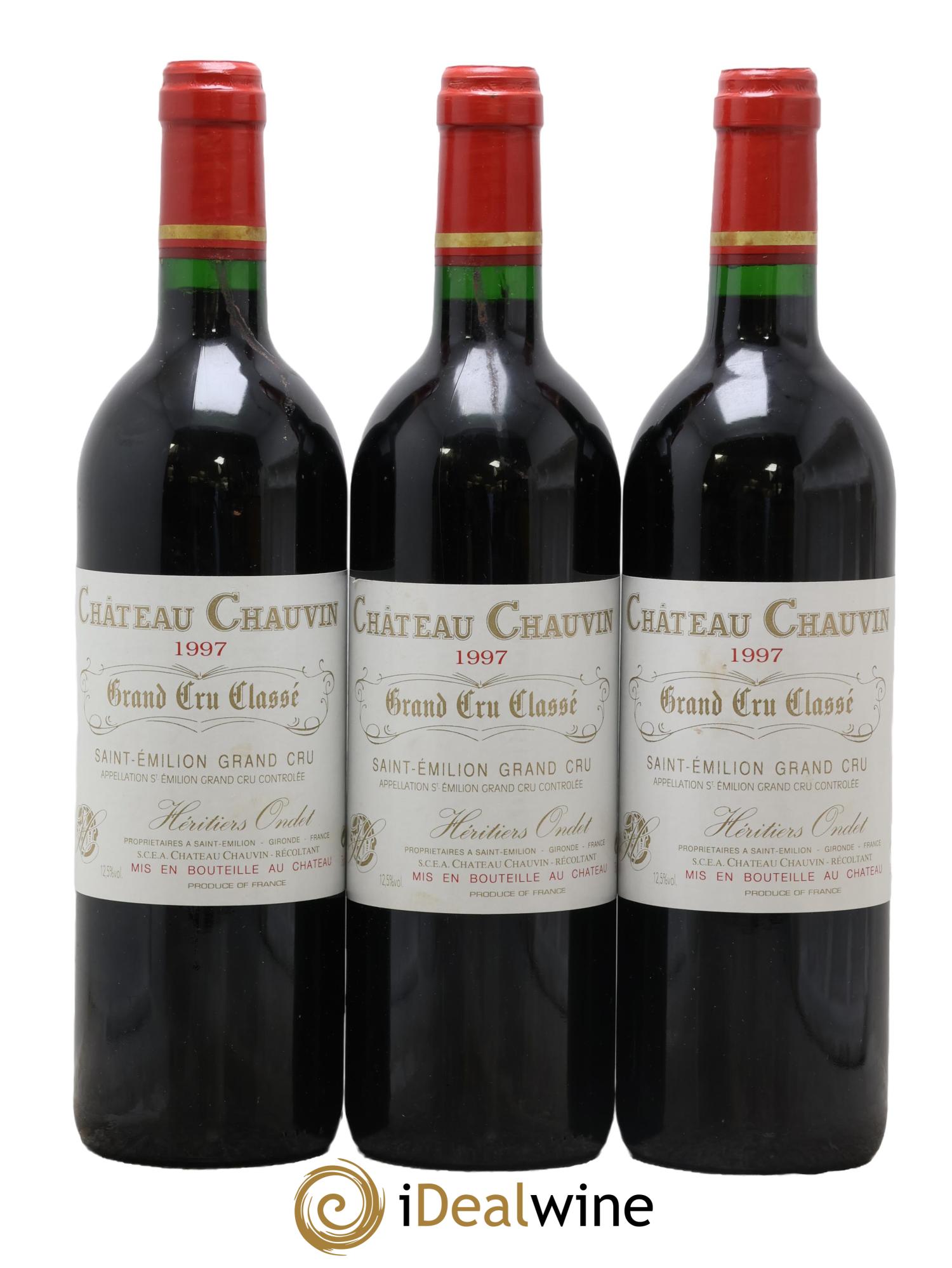 Château Chauvin Grand Cru Classé 1997 - Posten von 3 Flaschen - 0