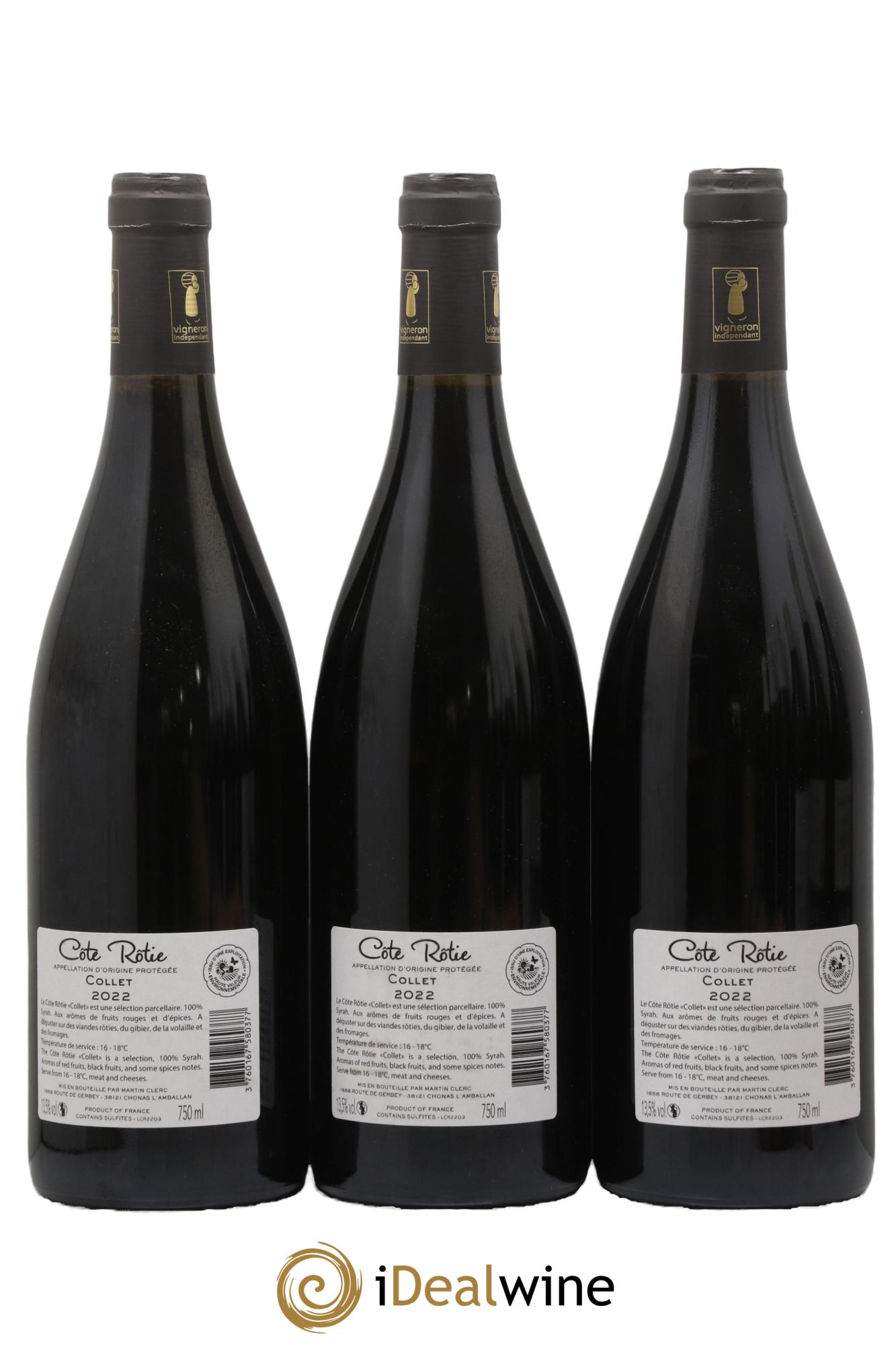 Côte-Rôtie Collet Martin Clerc 2022 - Lot of 3 bottles - 1