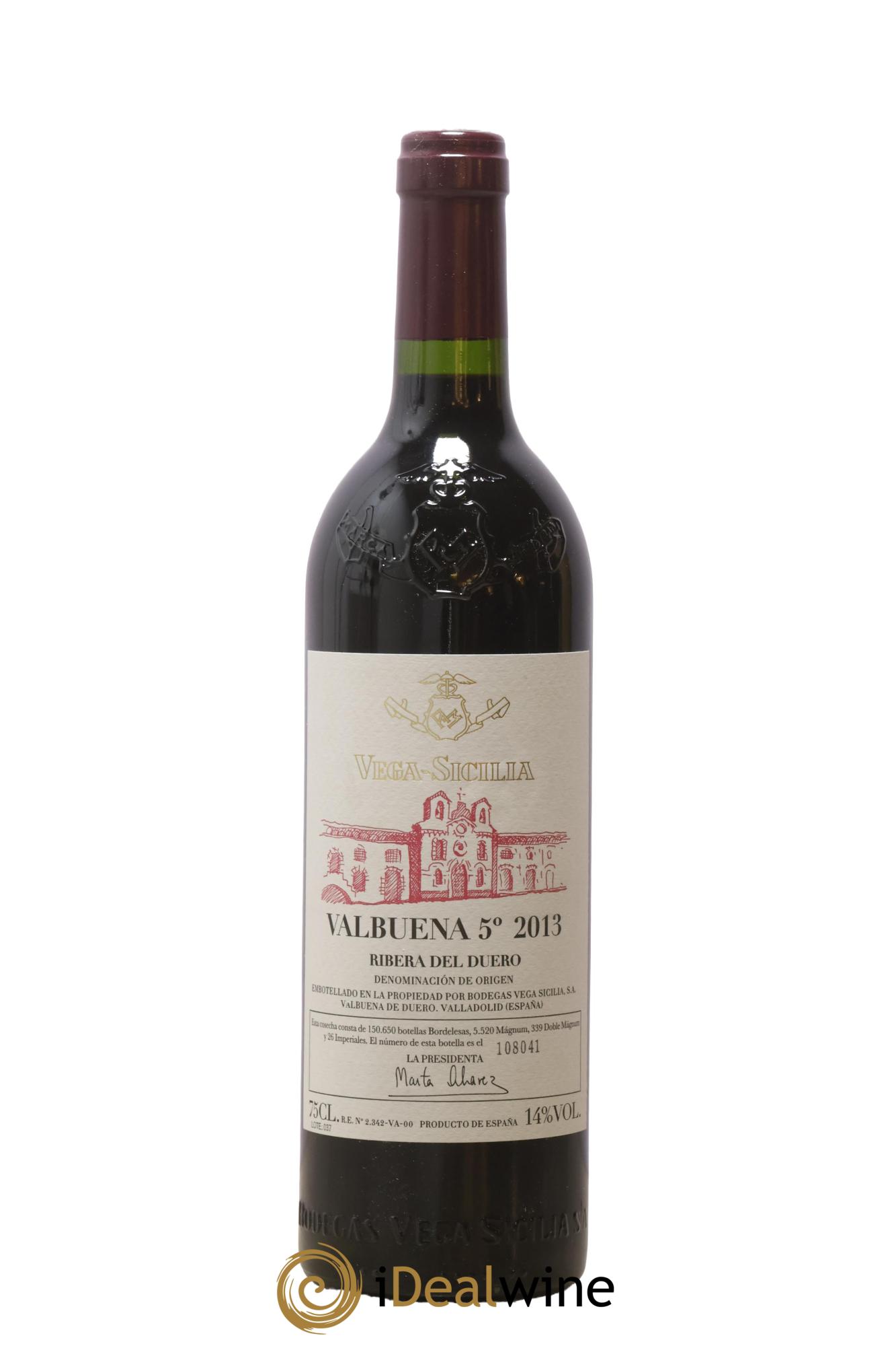 Ribera Del Duero DO Vega Sicilia Valbuena 5 ano Famille Alvarez 2013 - Lot de 1 bouteille - 0