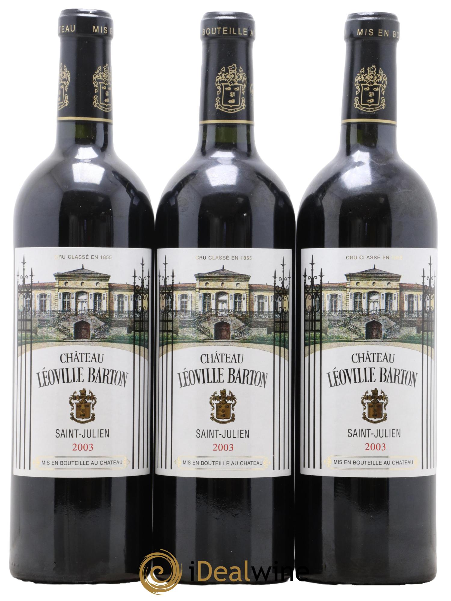 Château Léoville Barton 2ème Grand Cru Classé 2003 - Lot de 3 bouteilles - 0