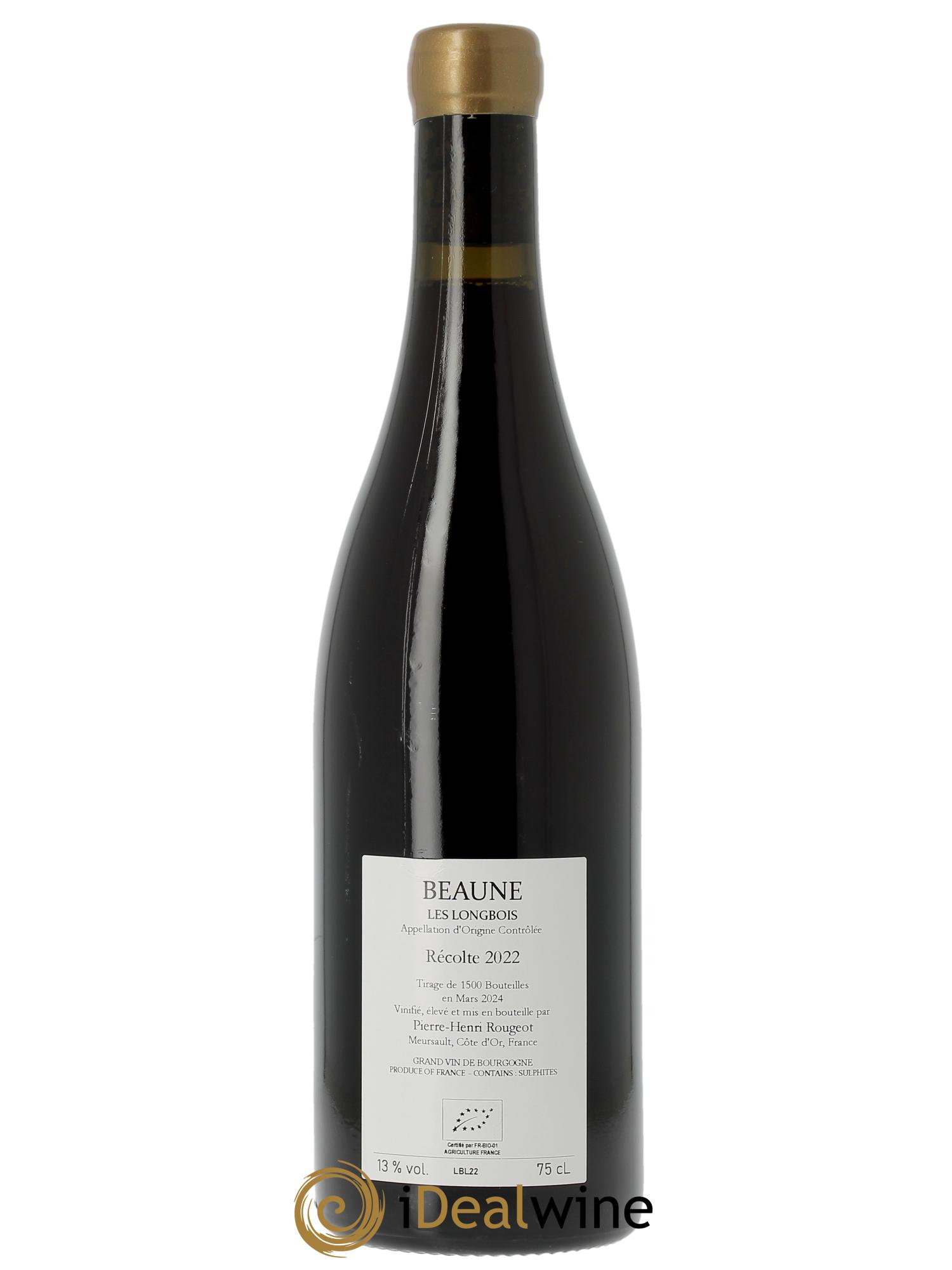 Beaune Le Longbois Pierre Henri Rougeot  2022 - Lot de 1 bouteille - 1
