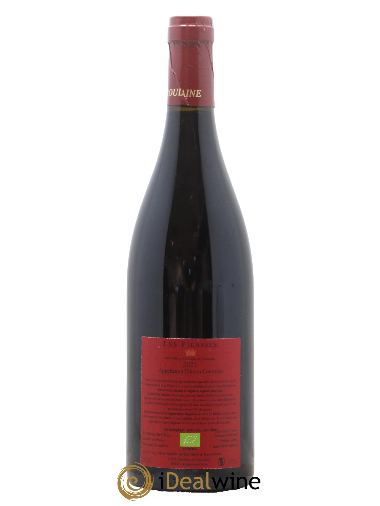 Chinon Les Picasses Chateau De Coulaine 2021 - Lot de 1 bouteille - 1