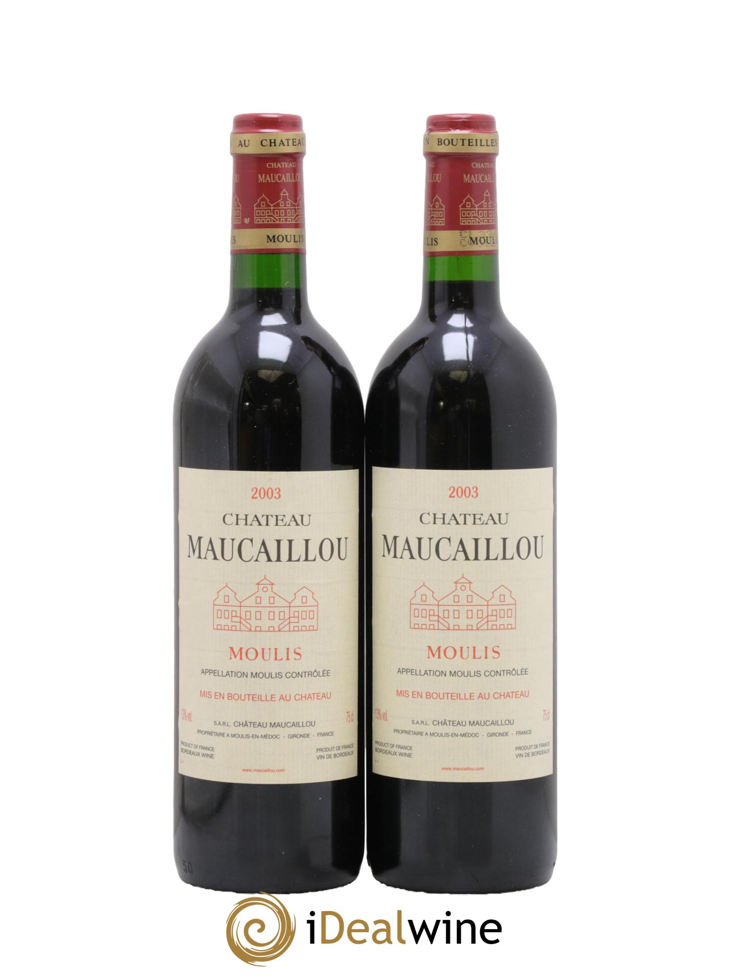 Château Maucaillou 2003 - Lot of 2 bottles - 0