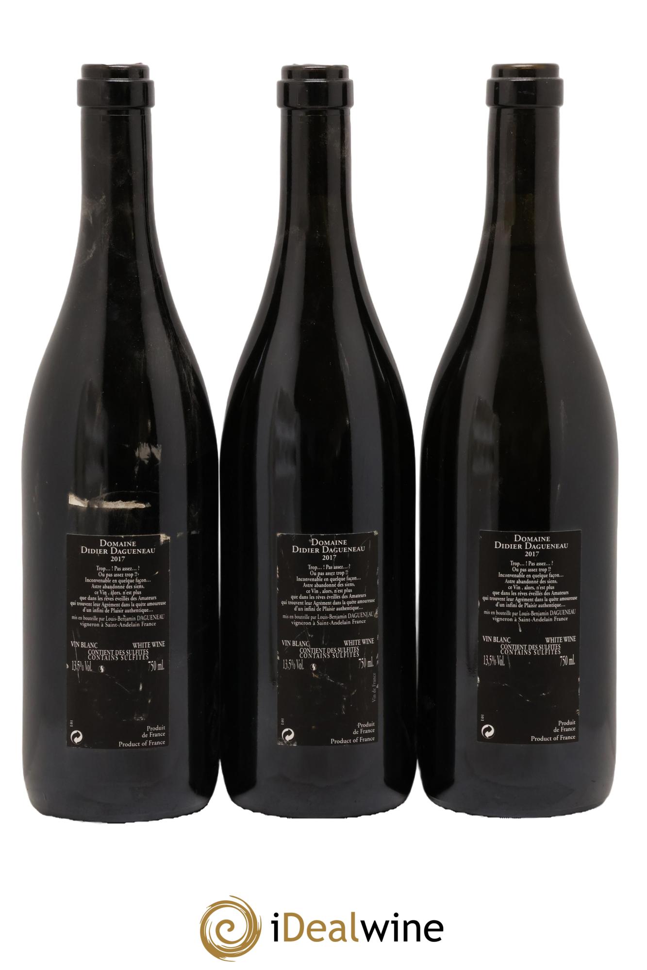 Vin de France (anciennement Pouilly-Fumé) Silex Dagueneau (Domaine Didier - Louis-Benjamin) 2017 - Lot of 3 bottles - 1
