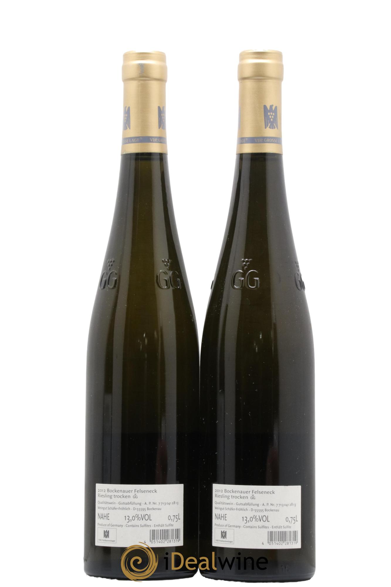 Allemagne Nahe Felseneck Riesling Trocken GG Schäfer-Fröhlich 2012 - Lot de 2 bouteilles - 1