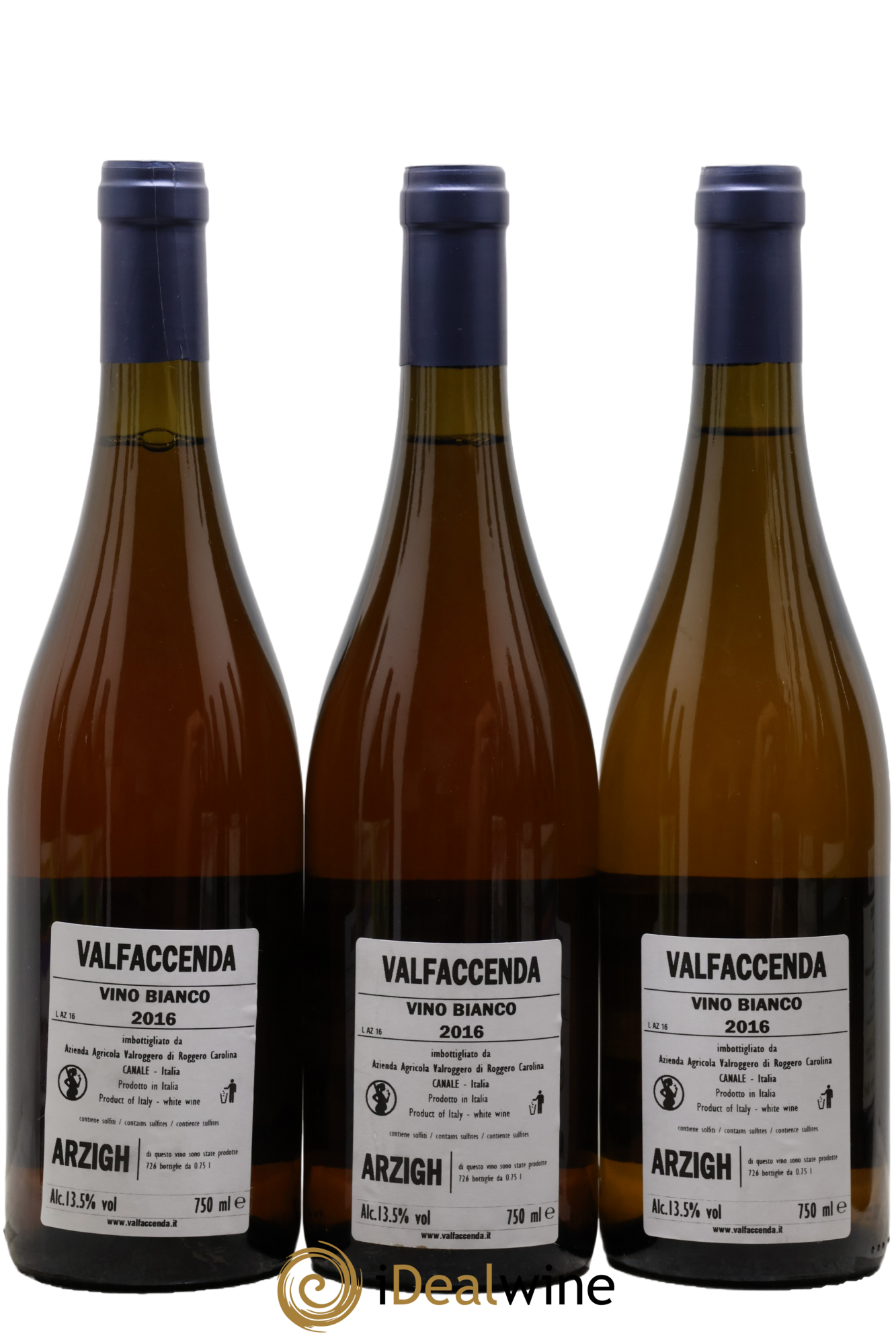 Italie Arzigh Bianco DOCG Valfaccenda Valroggero di Roggero Carolina 2016 - Posten von 3 Flaschen - 1