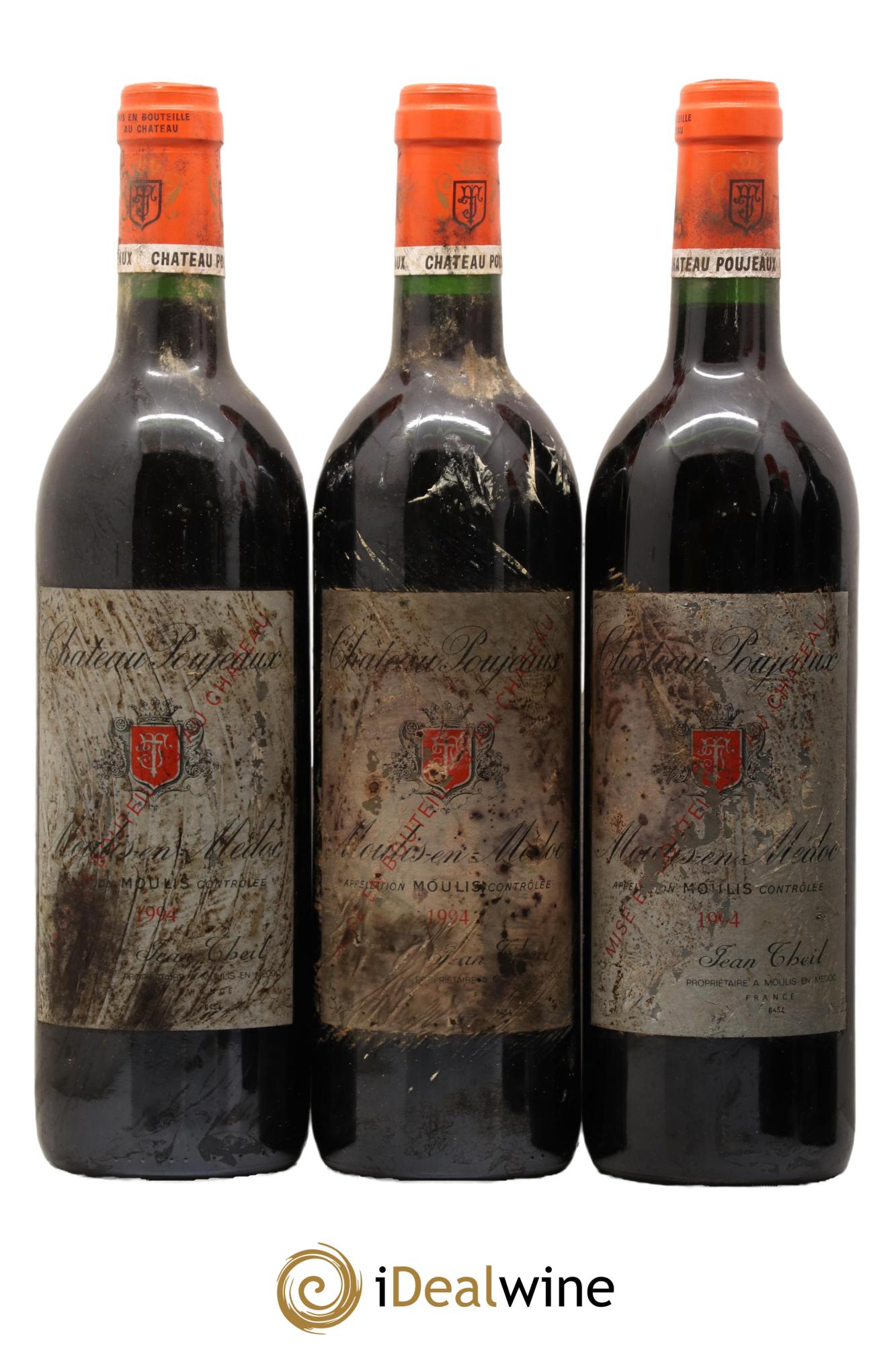 Château Poujeaux 1994 - Lot de 3 bouteilles - 0