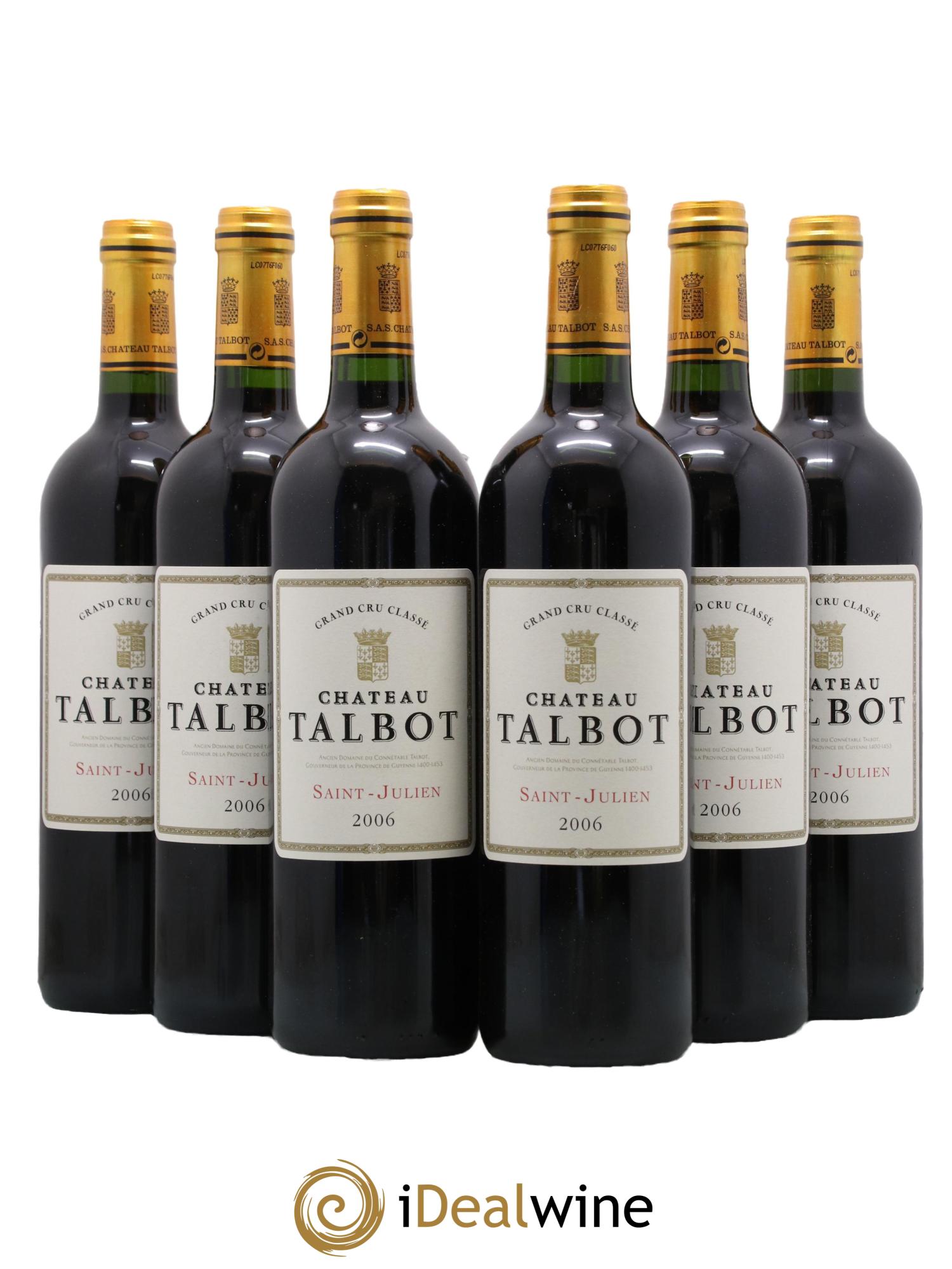 Château Talbot 4ème Grand Cru Classé 2006 - Lot de 6 bouteilles - 0