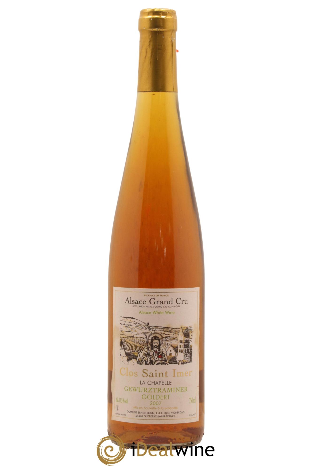 Alsace Gewurztraminer Grand Cru Goldert Clos Saint Imer de la Chapelle Domaine Ernest Burn 2007 - Lot de 1 bouteille - 0