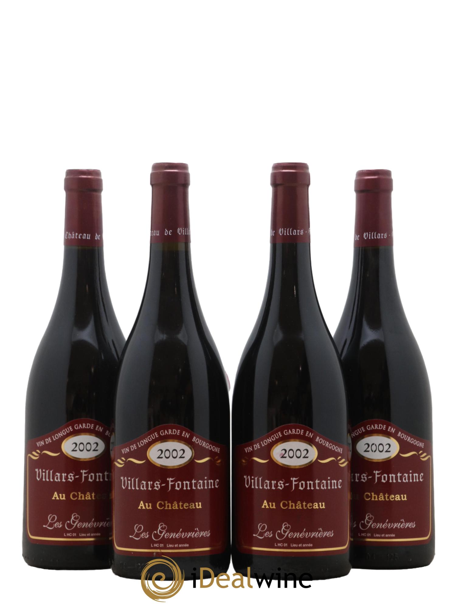 Hautes-Côtes de Nuits Les Genevrieres Domaine de Villars Fontaine 2002 - Lot de 4 bouteilles - 0