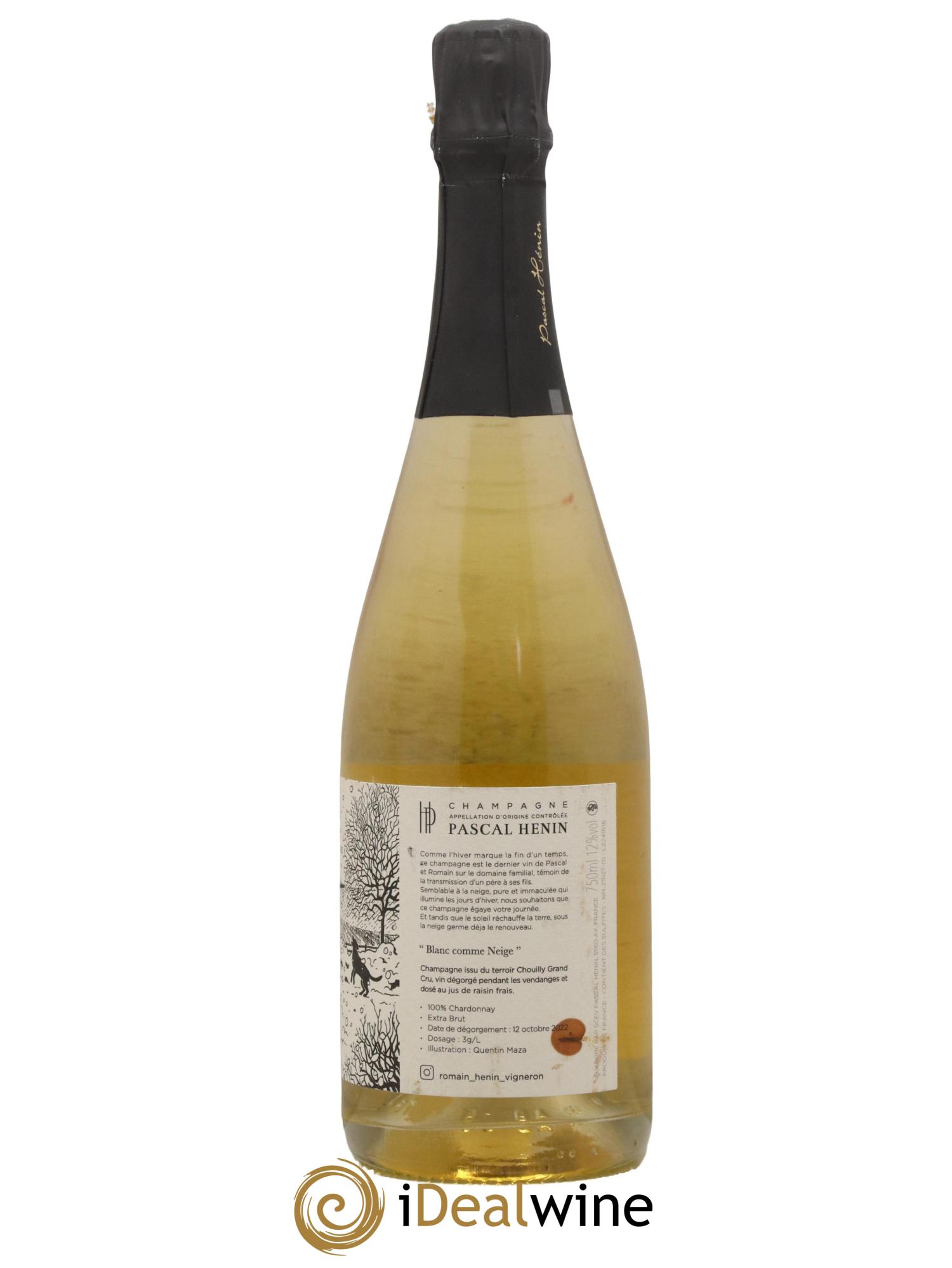 Blanc Comme Neige Pascal Henin - Romain Henin - Lot de 1 bouteille - 1