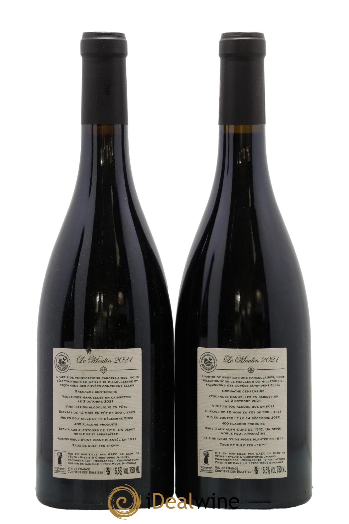 Vin de France Le Moulin Domaine Clos de Vènes 2021 - Lot de 2 bouteilles - 1