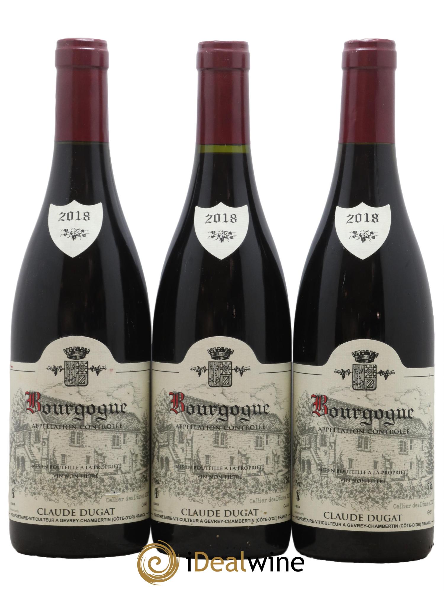 Bourgogne Claude Dugat 2018 - Lot de 3 bouteilles - 0