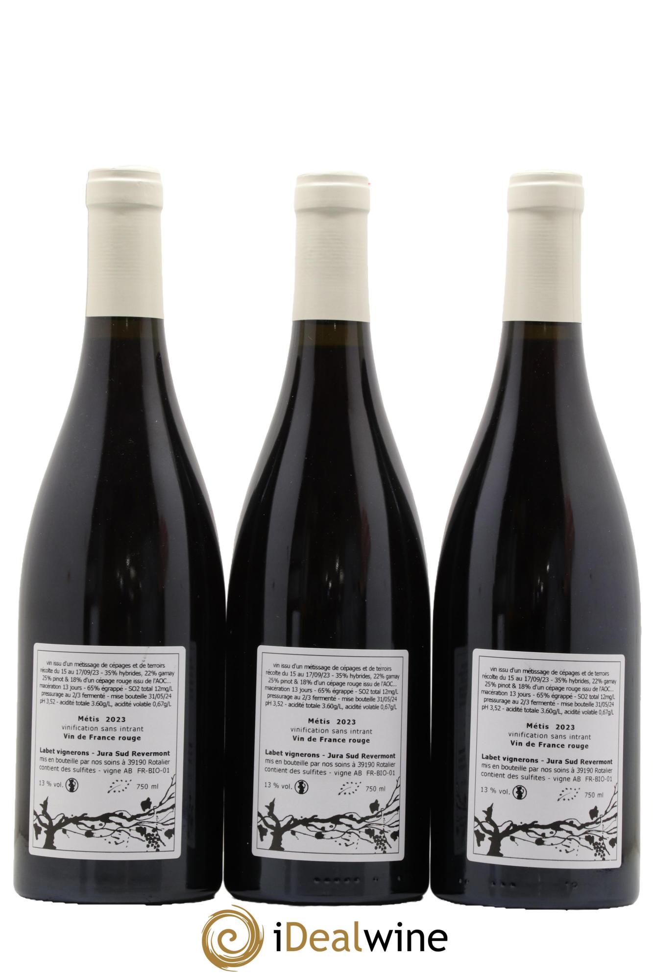 Vin de France Métis Romain - Julien - Charline Labet 2023 - Lot de 3 bouteilles - 1