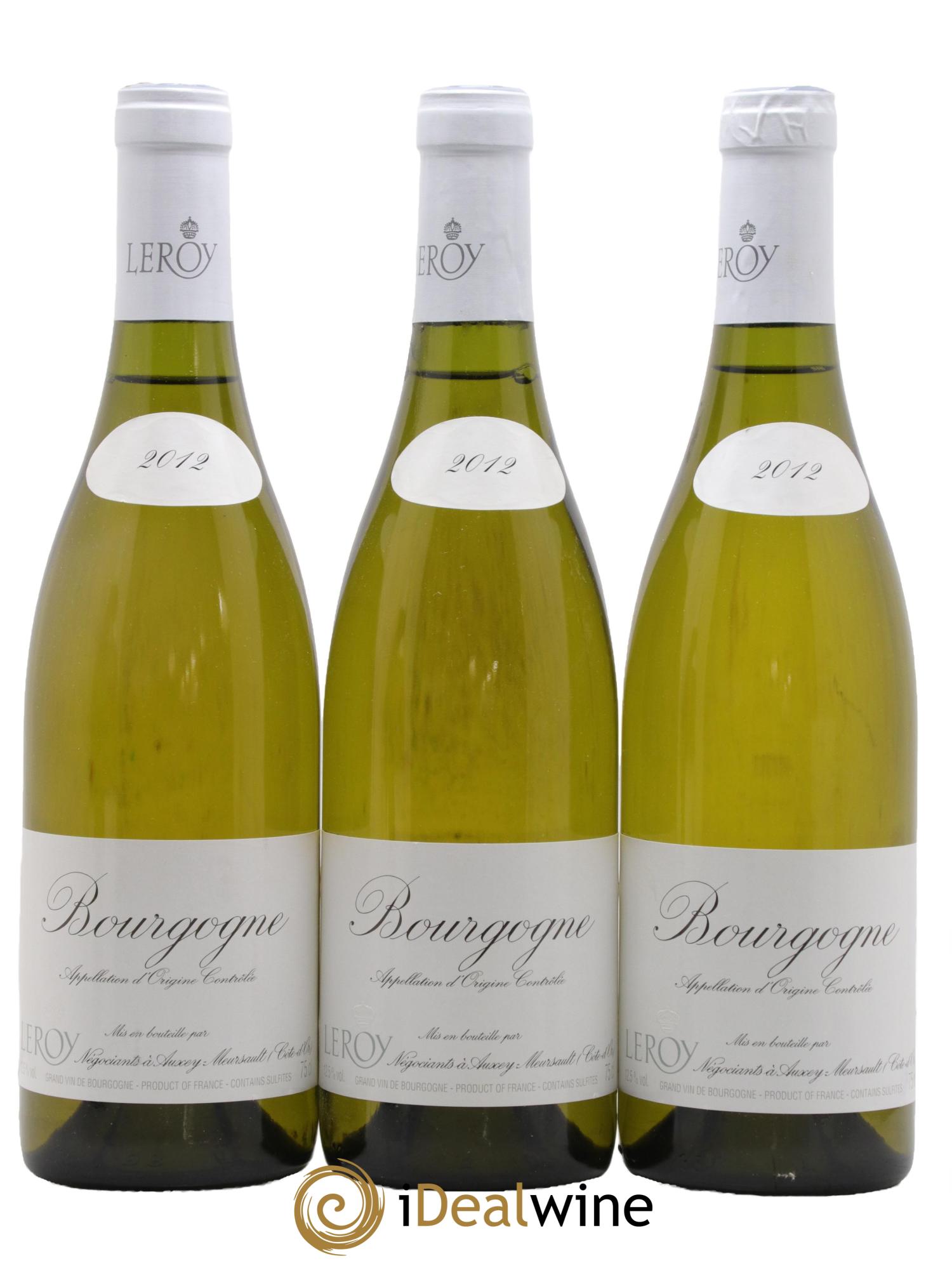Bourgogne Leroy SA 2012 - Lot de 3 bouteilles - 0